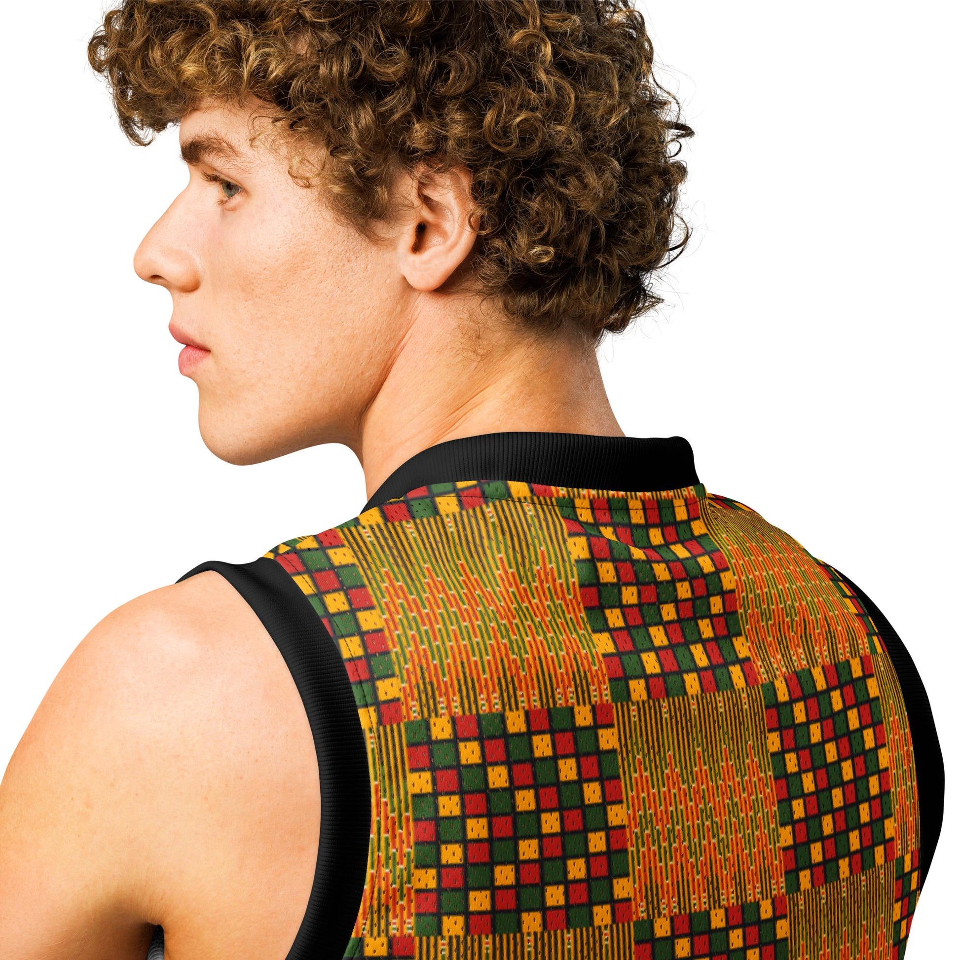 Dimensional - Mens - Basketball Jersey - African - Kente Pattern