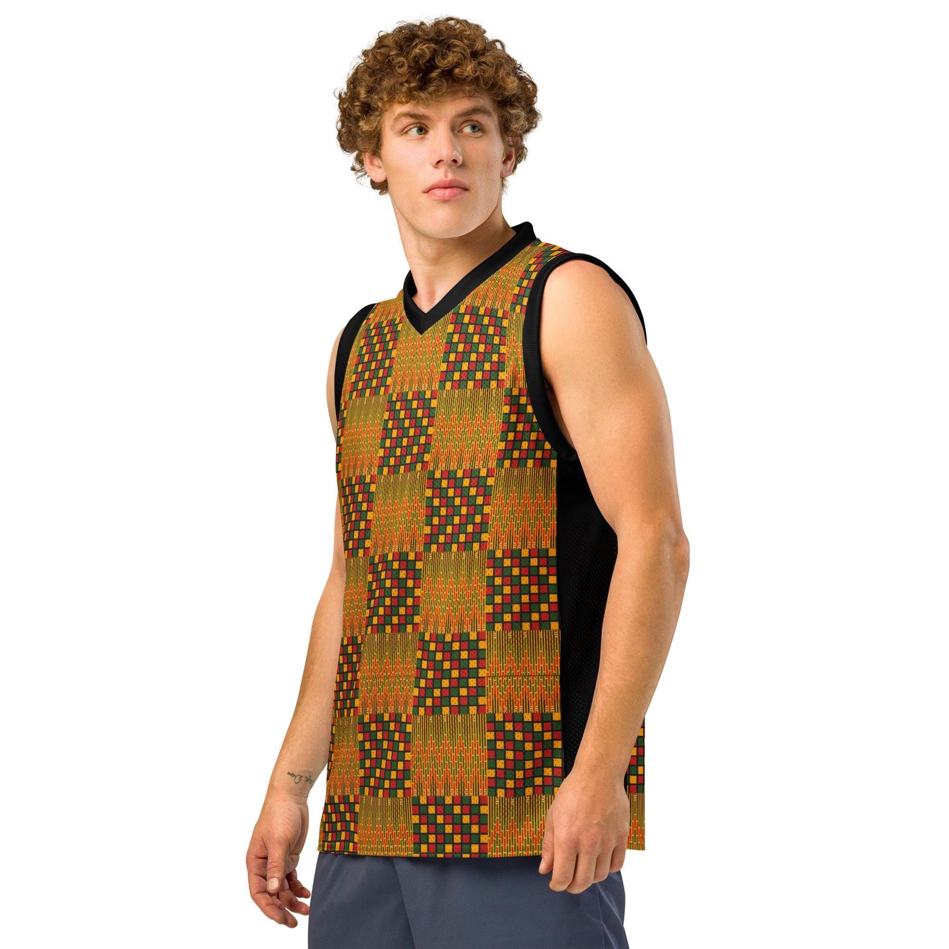 Dimensional - Mens - Basketball Jersey - African - Kente Pattern