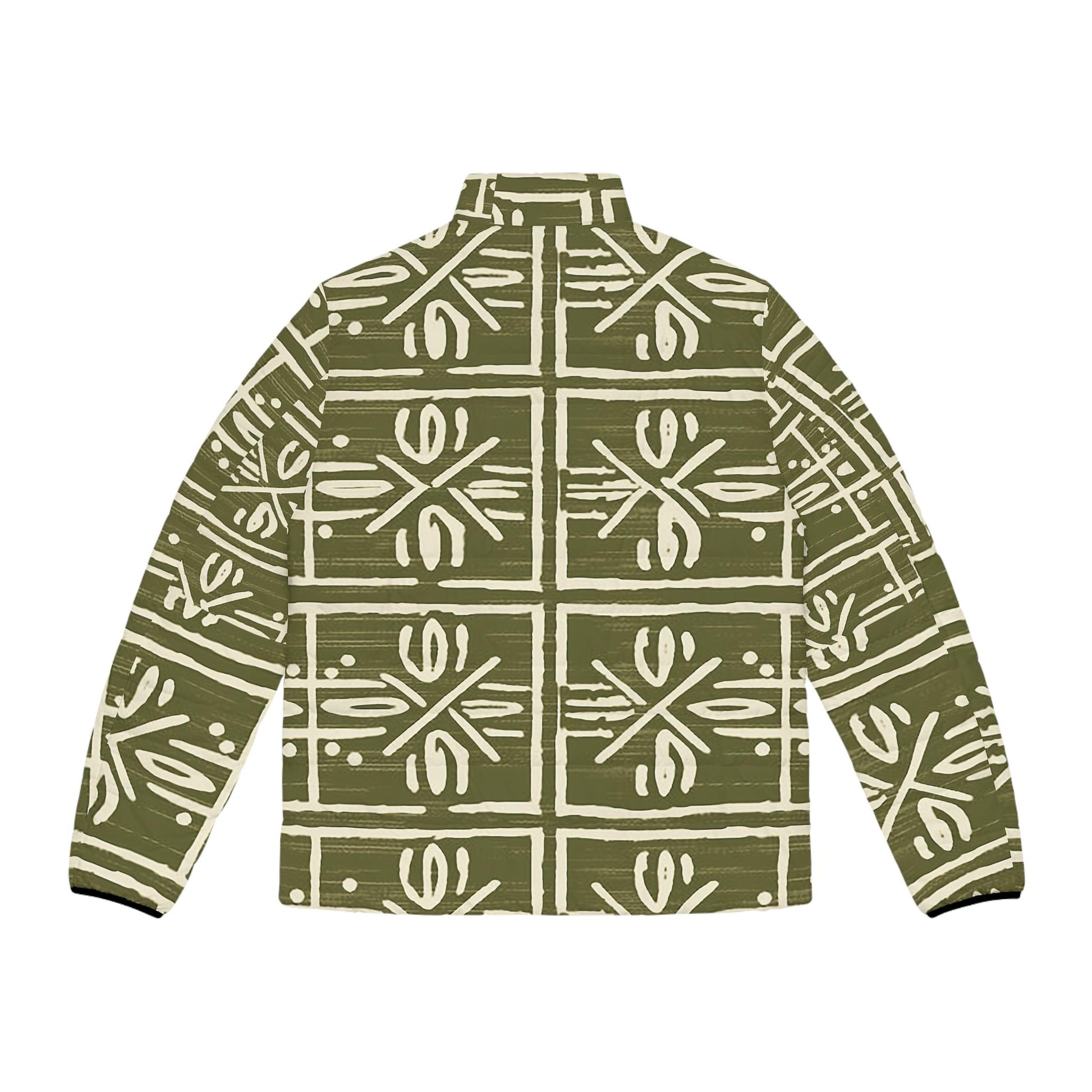 Olive Breige - Men's - Puffer Jacket - African Tribal Pattern - Jackets & Coats - KumbatiaKulture