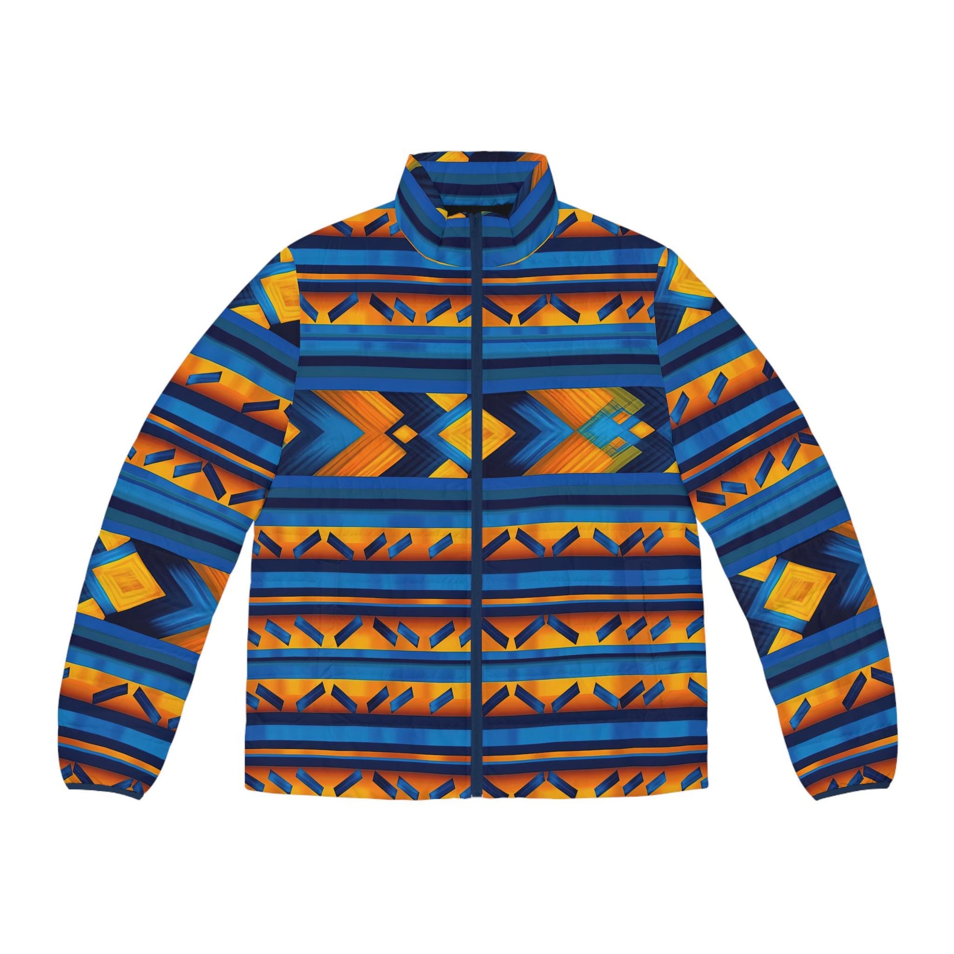 Love - Men&#39;s - Puffer Jacket - African - Kente Pattern