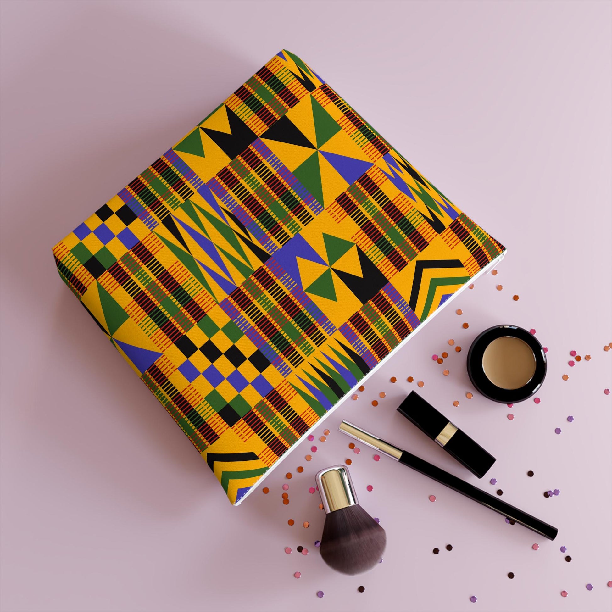 Roots - Womens - Cosmetic Bag - African - Kente Pattern - Cosmetic Bags - KumbatiaKulture