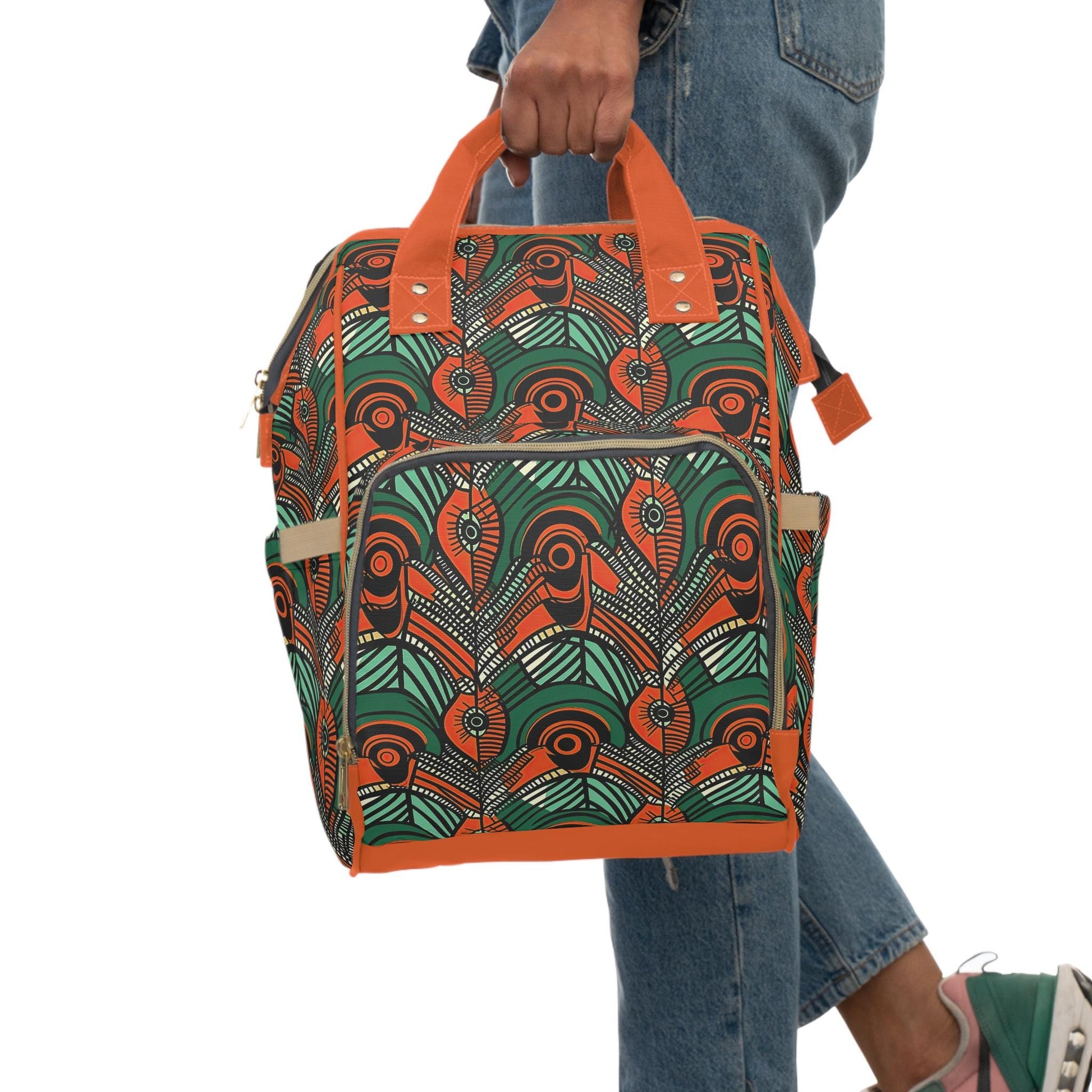 Autumn Glow - Womens - Diaper Bag - African - Dashiki Pattern - Backpacks - KumbatiaKulture