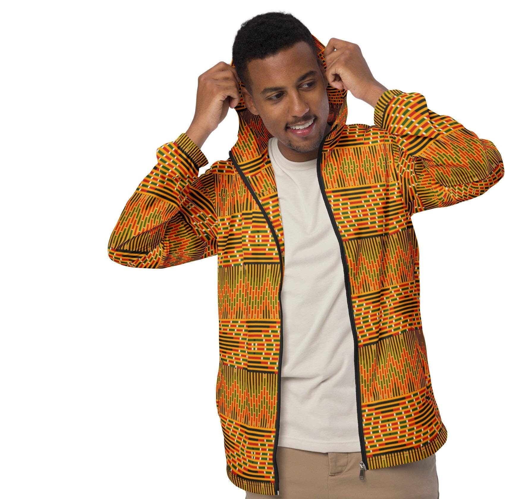 Afrocentric Kente Cloth Design windbreaker