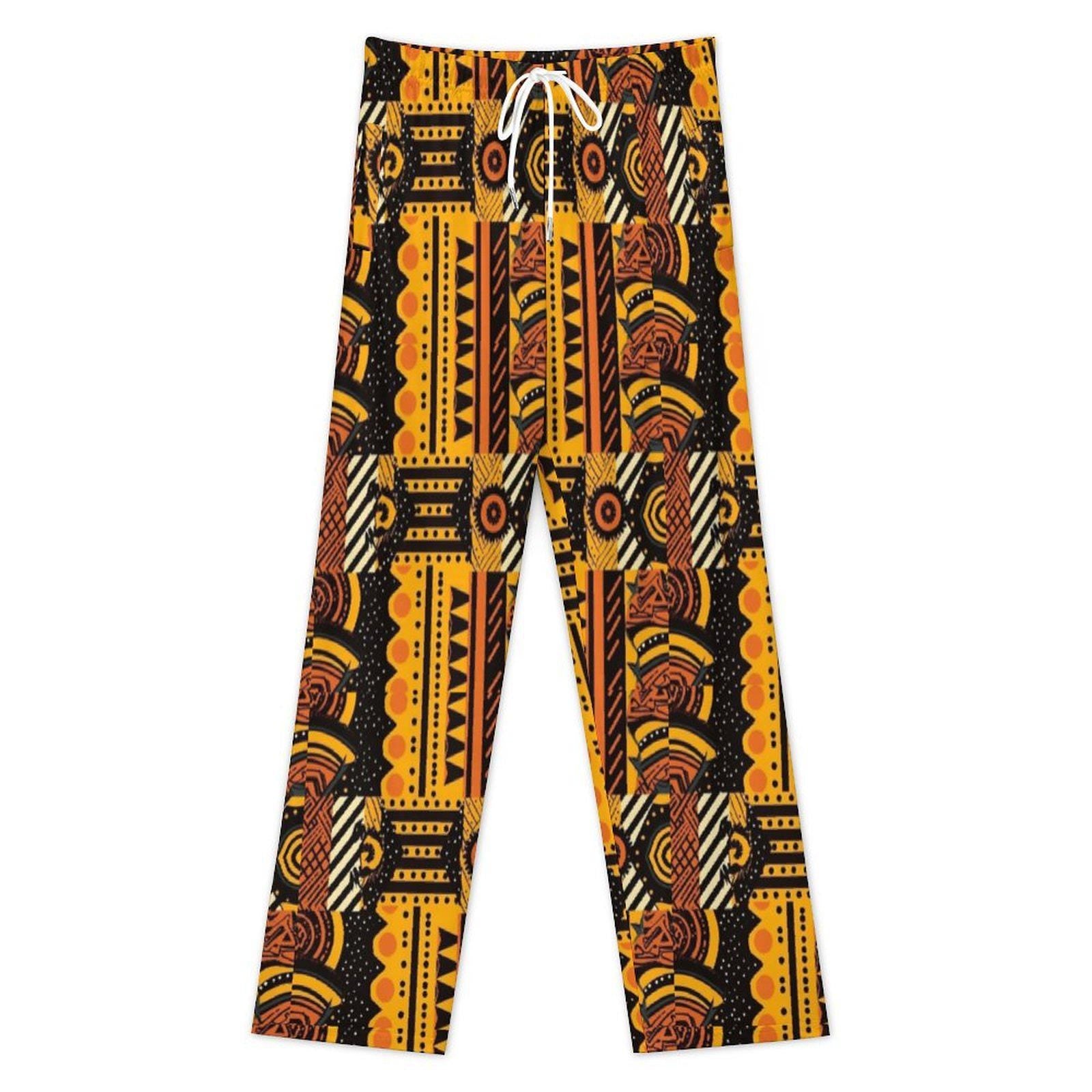 Sunset  - Mens - Faux Cotton Men&#39;s Pajamas Pants -African - Tribal Pattern