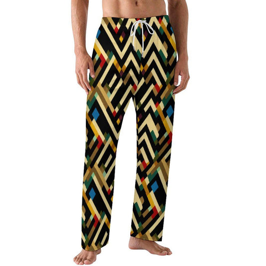 Sunset - Mens - Faux Cotton Men's Pajamas Pants - African - Tribal Pattern - Pants - KumbatiaKulture