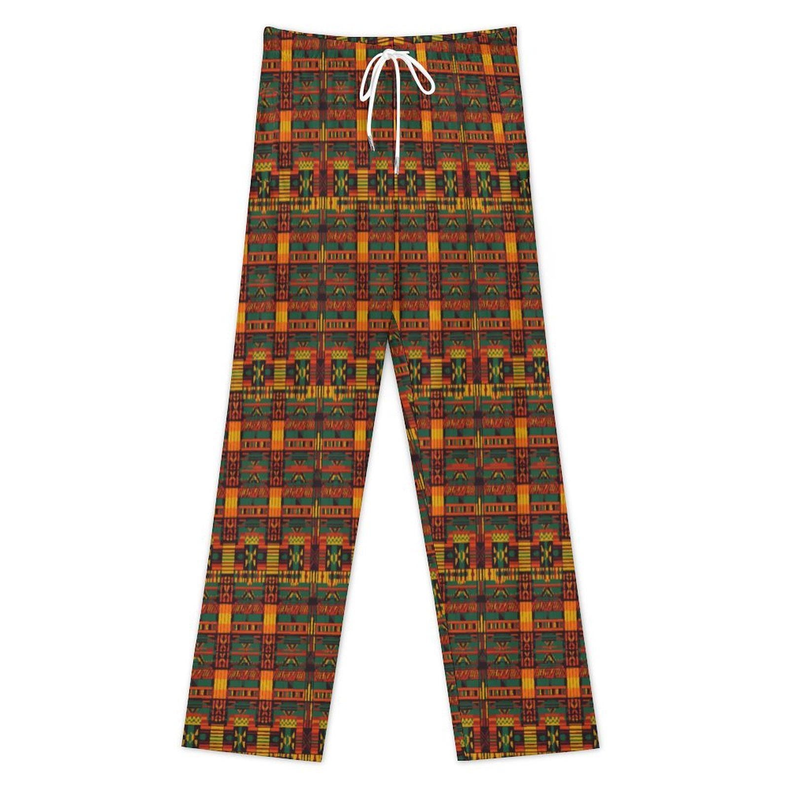 Grace - Mens - Faux Cotton Men's Pajamas Pants - African Tribal Patter - Pants - KumbatiaKulture