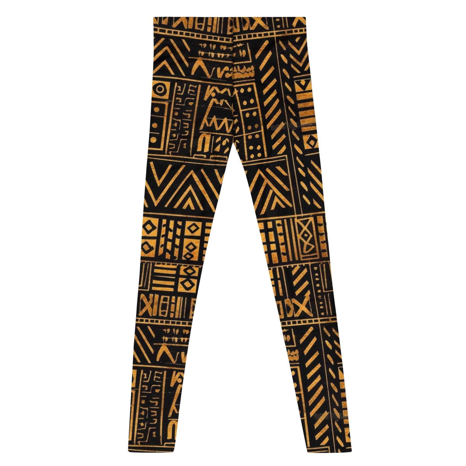 Burnt Gold - Men&#39;s Leggings - African Mud cloth Pattern