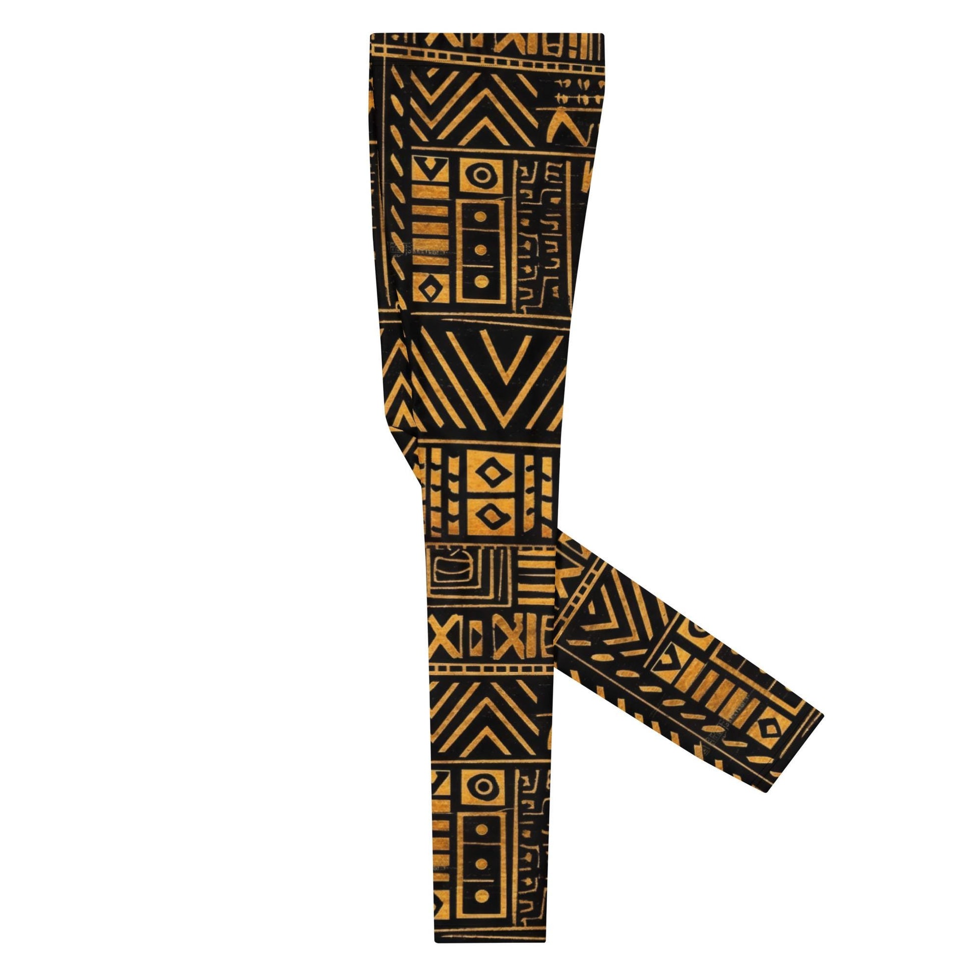 Burnt Gold - Men&#39;s Leggings - African Mud cloth Pattern