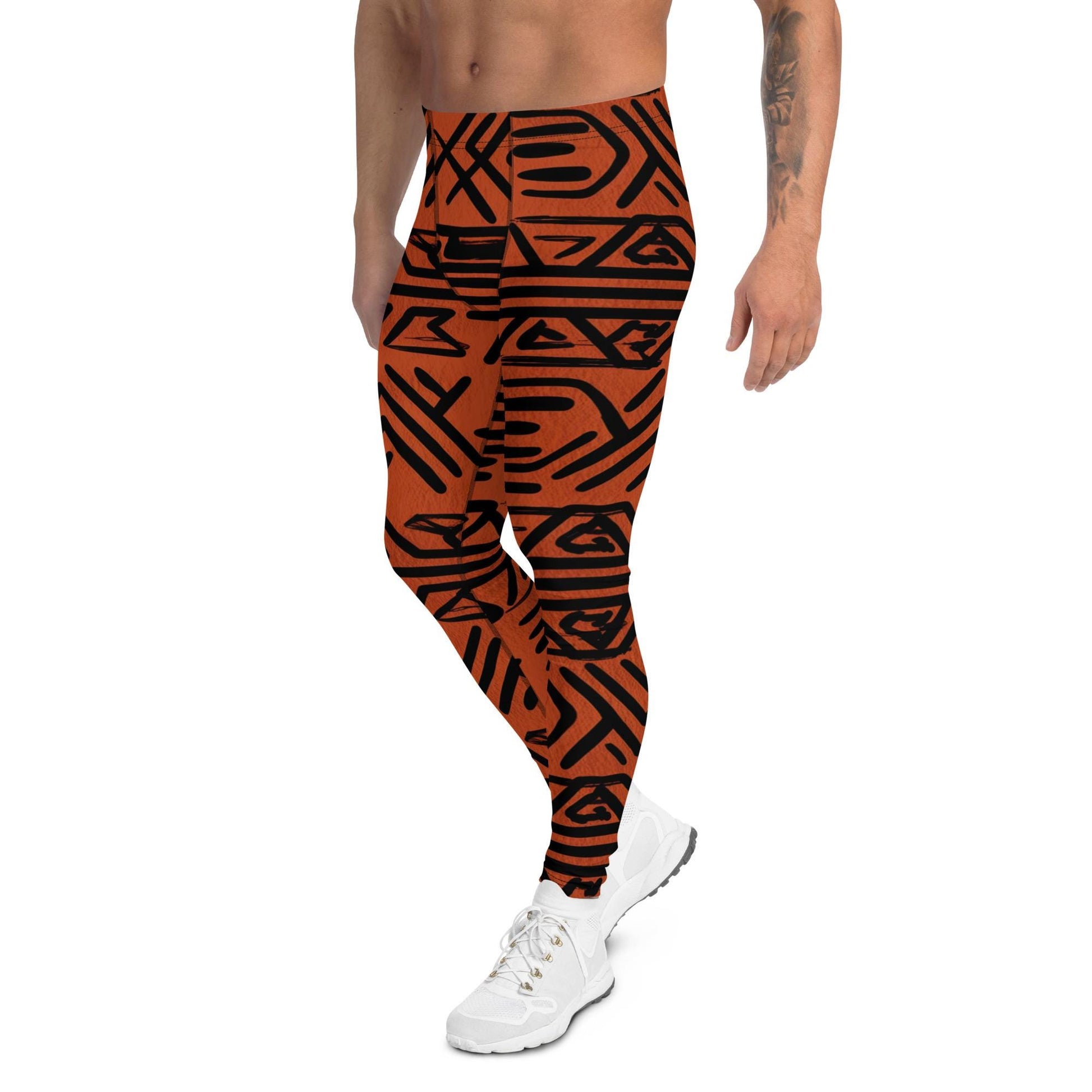 Cayenne - Men&#39;s Leggings - African Mud cloth pattern