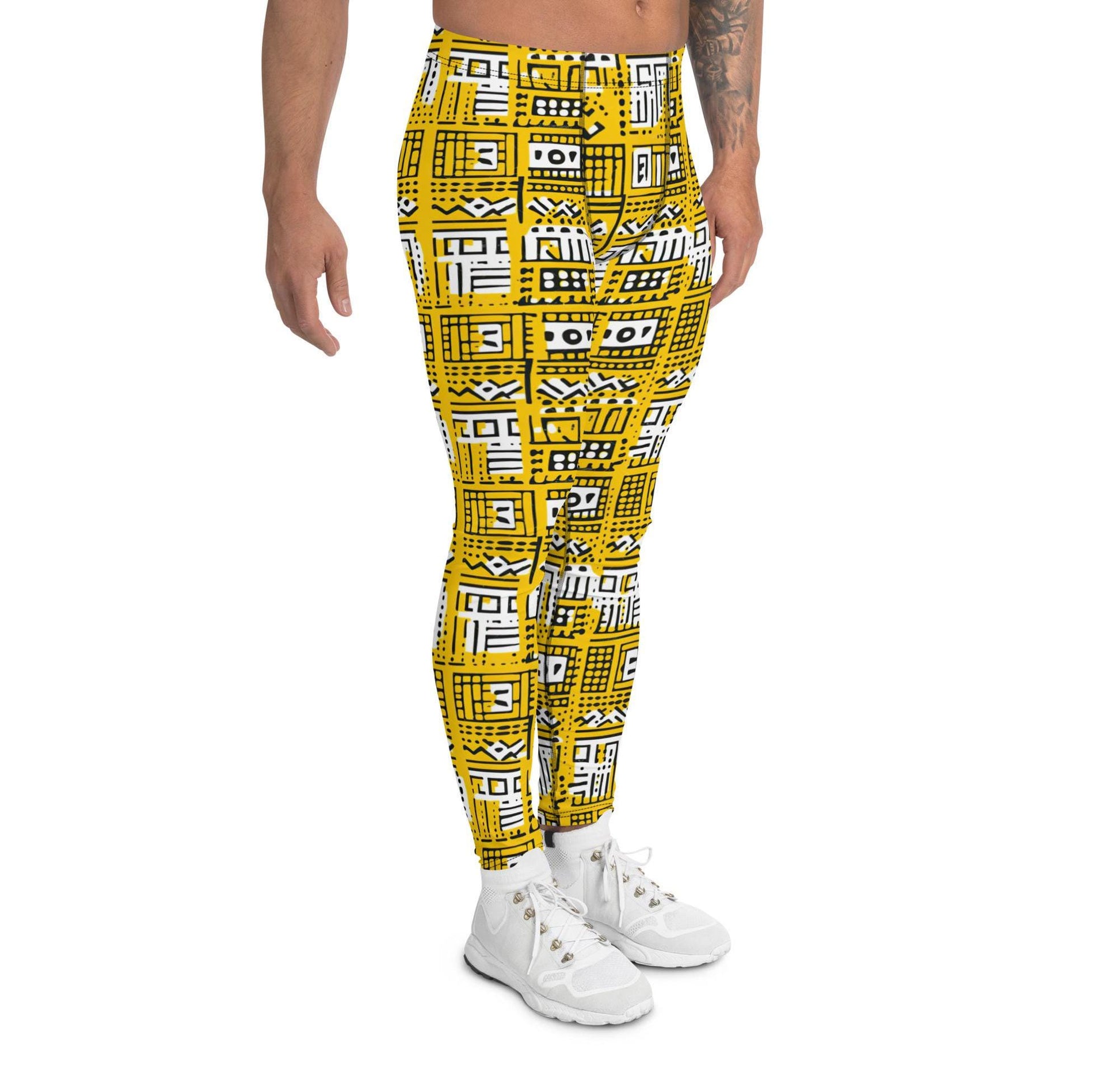 Manjano - Men&#39;s Leggings - African - Mudcloth Pattern