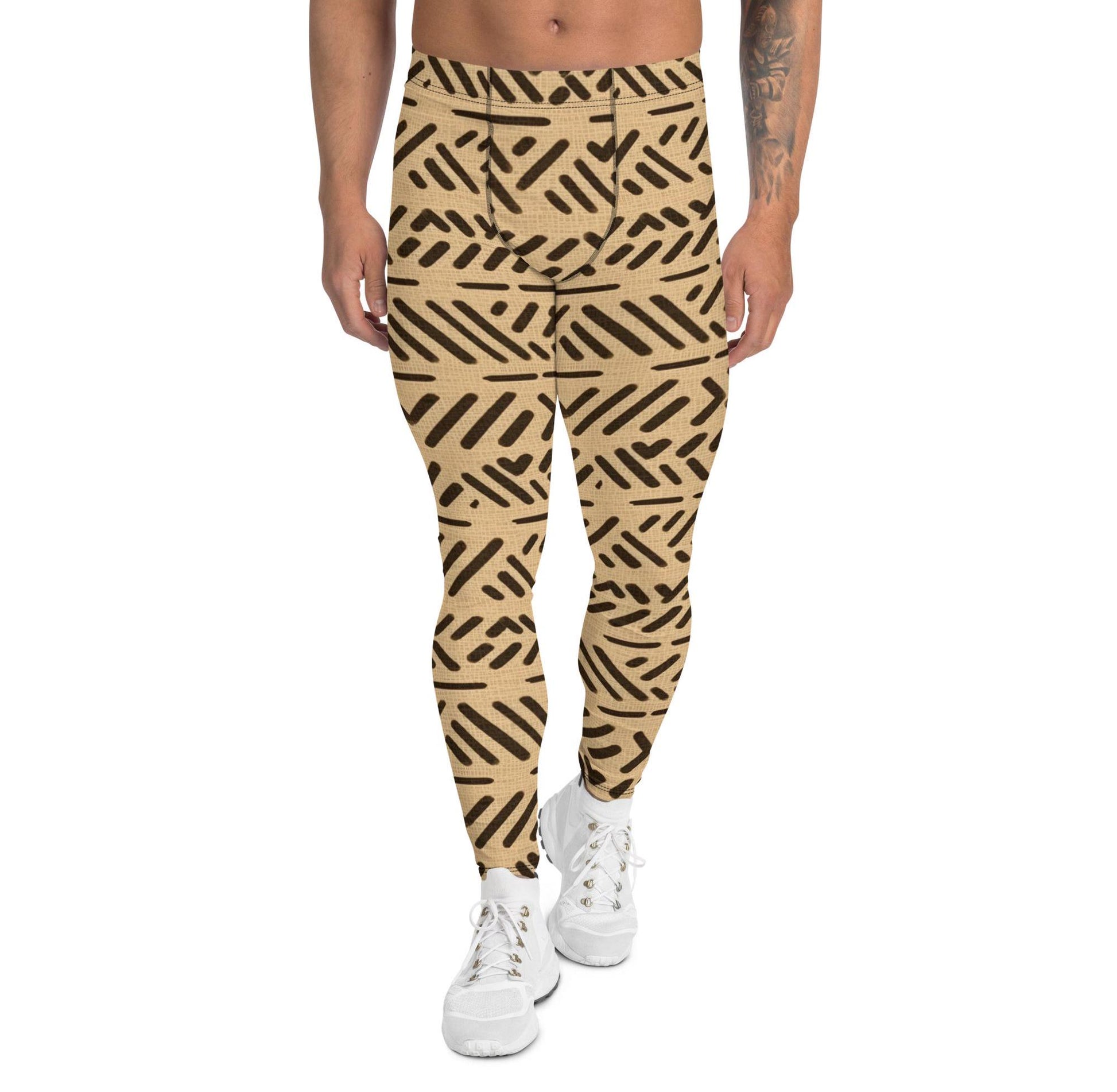 Breige - Men&#39;s Leggings - African Mud cloth Pattern