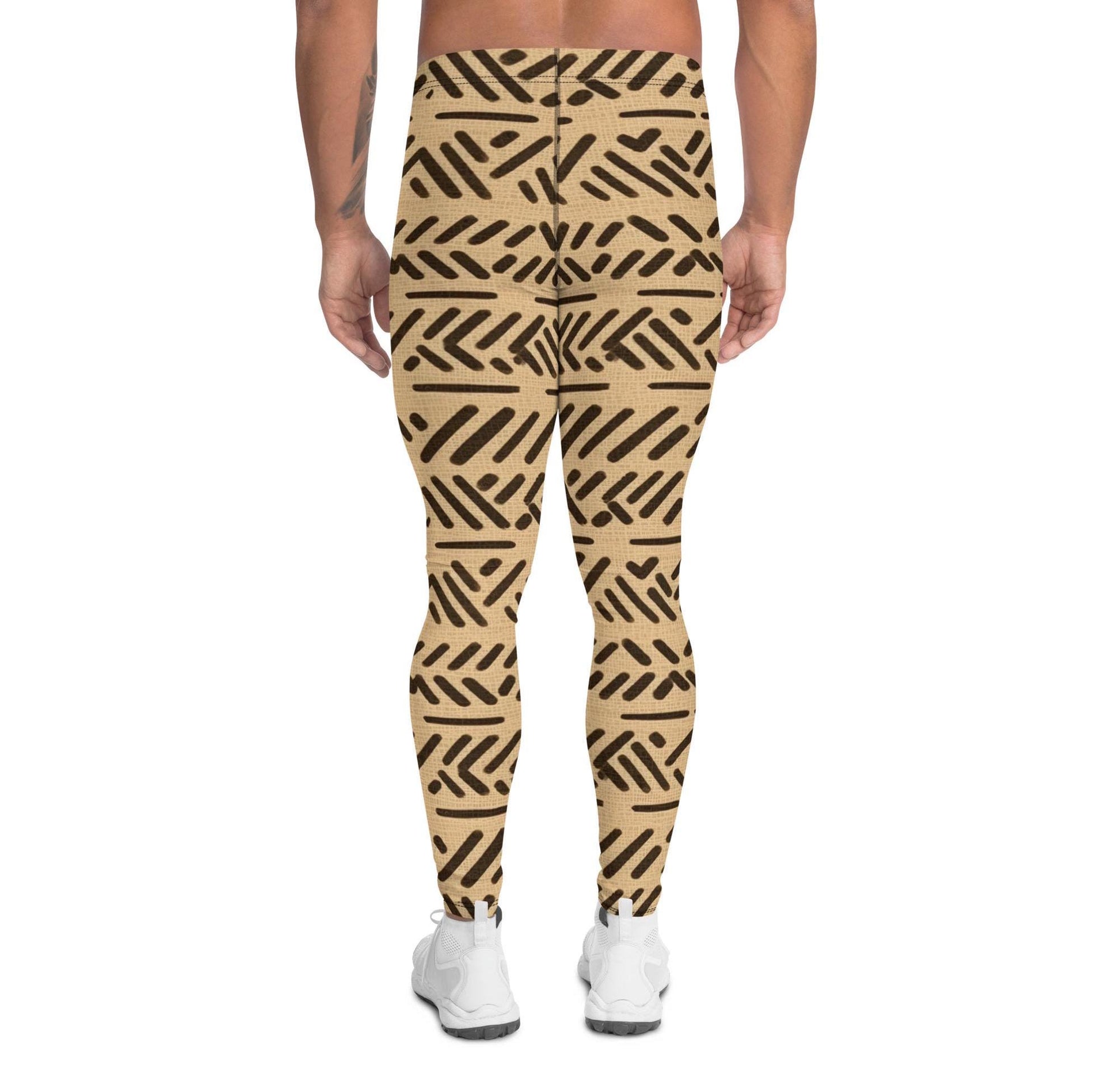 Breige - Men&#39;s Leggings - African Mud cloth Pattern