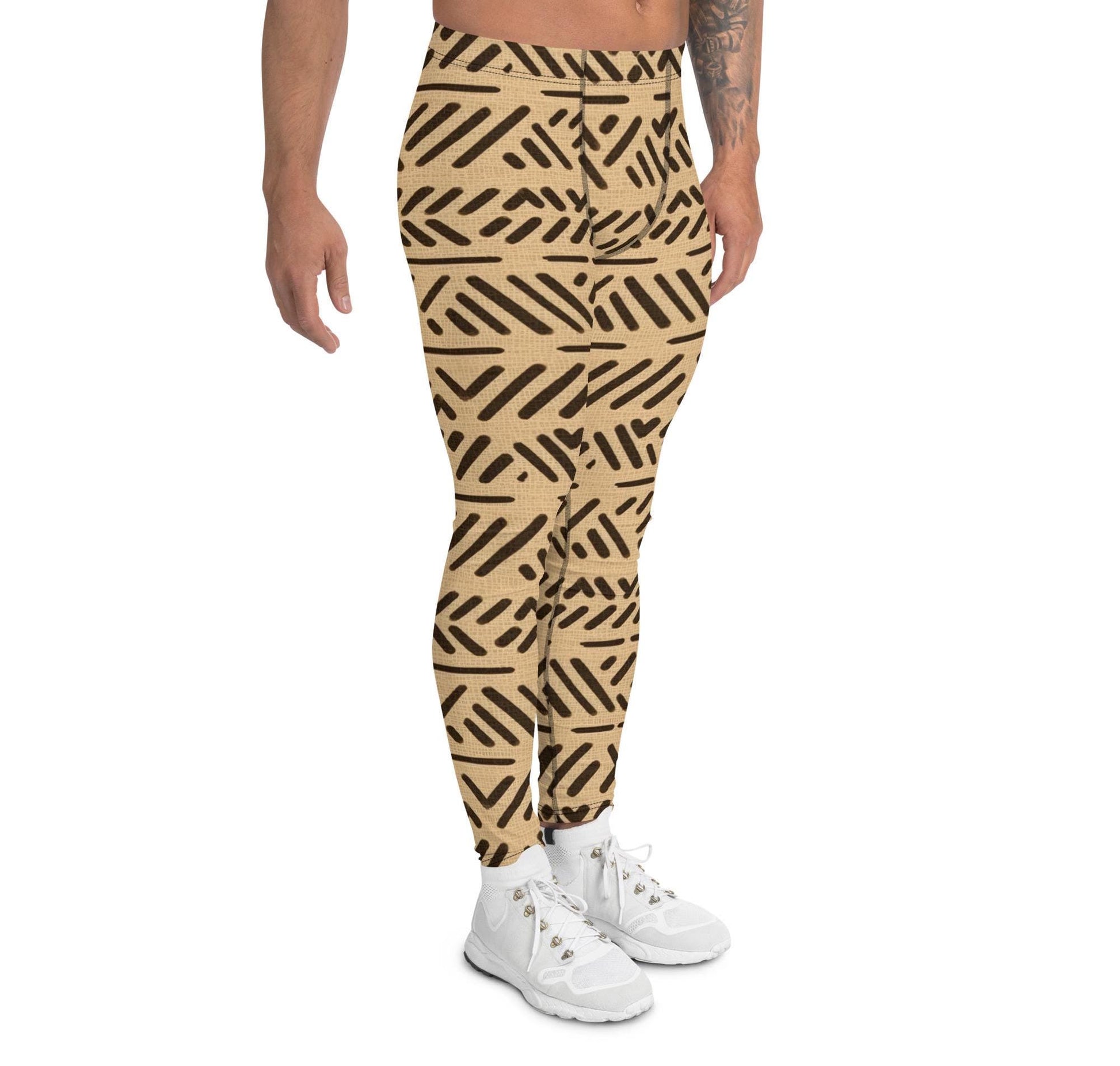 Breige - Men&#39;s Leggings - African Mud cloth Pattern