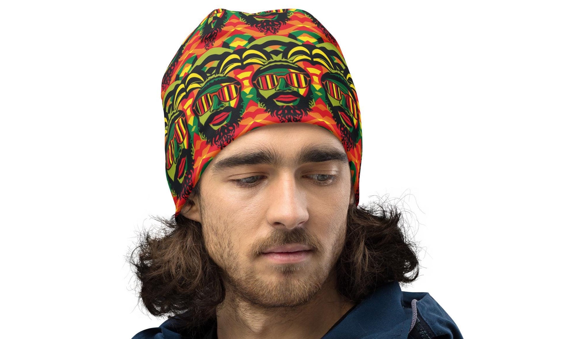 Rasta -Mens -  Beanie - Jamaican Pattern