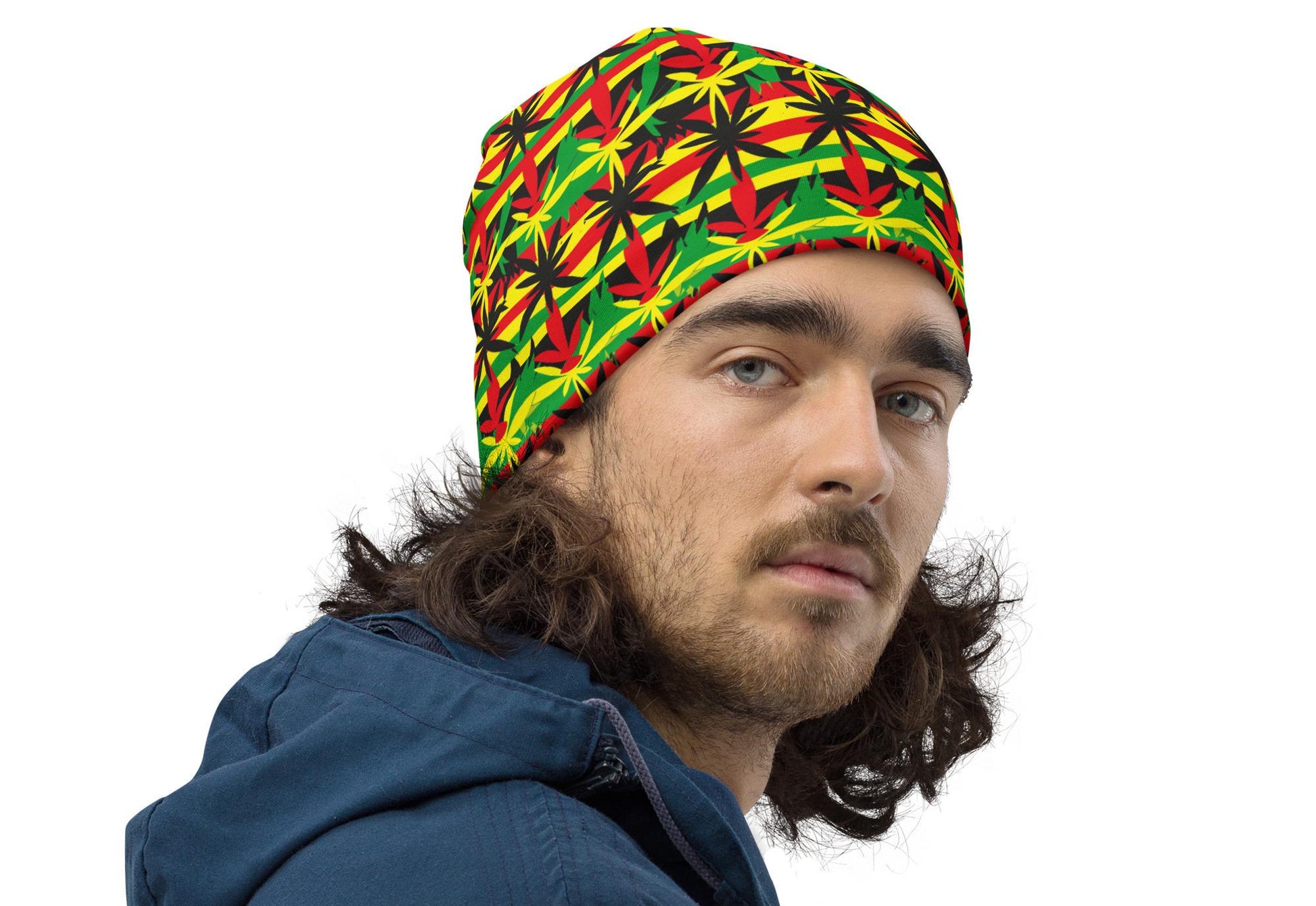 Paradise - Mens Beanie - Jamaican- Rastafarian Pattern