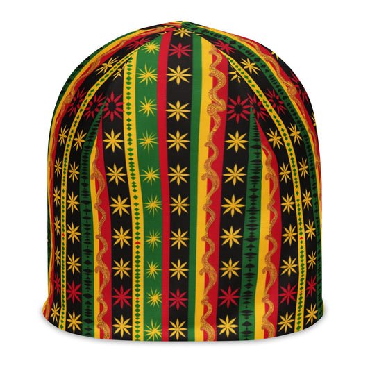 Star - Mens - Beanie - Jamaican - Rastafarian Pattern