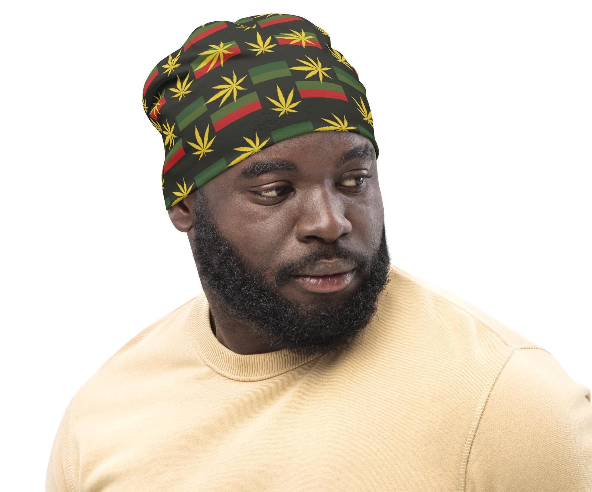 Jammin - Mens - Beanie - Jamaican - Rastafarian Pattern