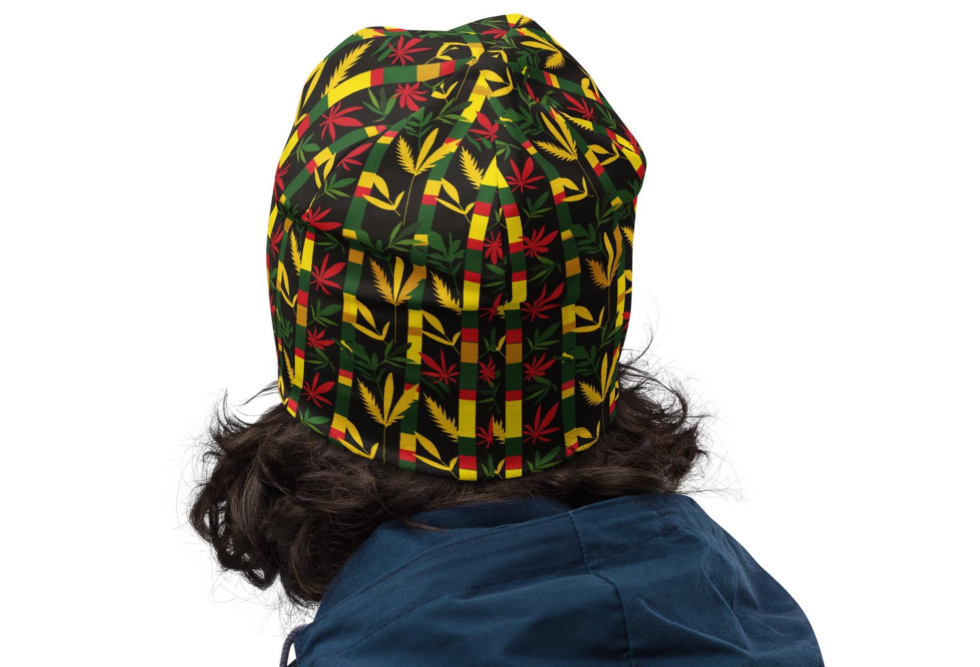 Nighttime - Mens - Beanie - Jamaican - Rastafarian Pattern