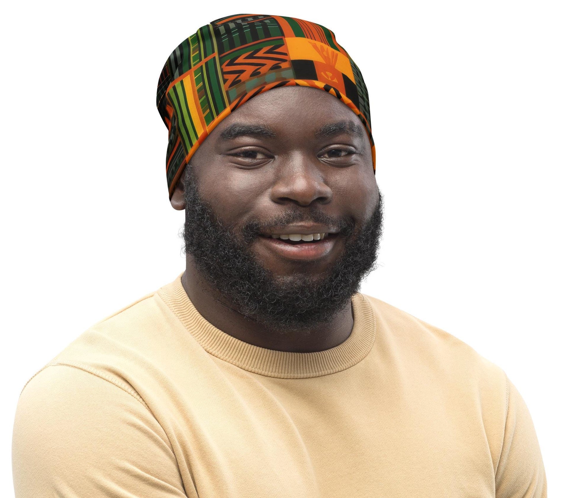 Chilly Days - Mens Beanie - African Kente Pattern