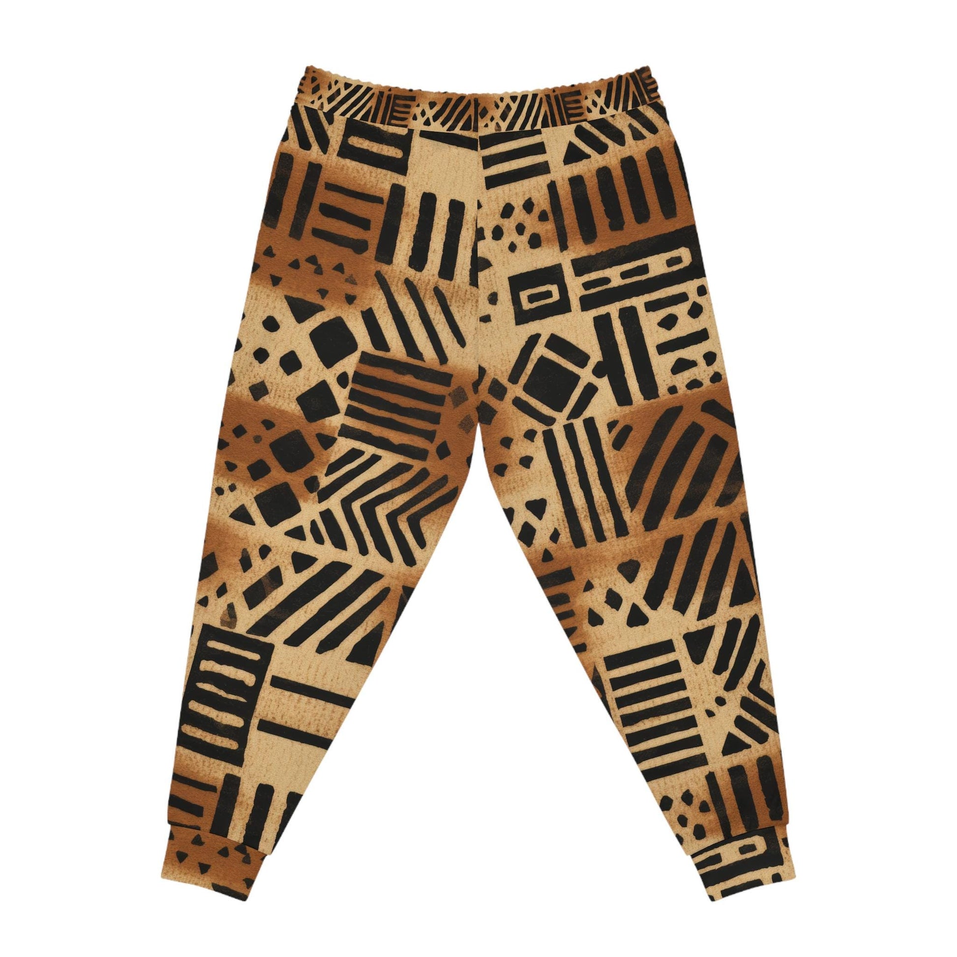 Neutrals -  Mens - Athletic Joggers - African - Mud Cloth Pattern