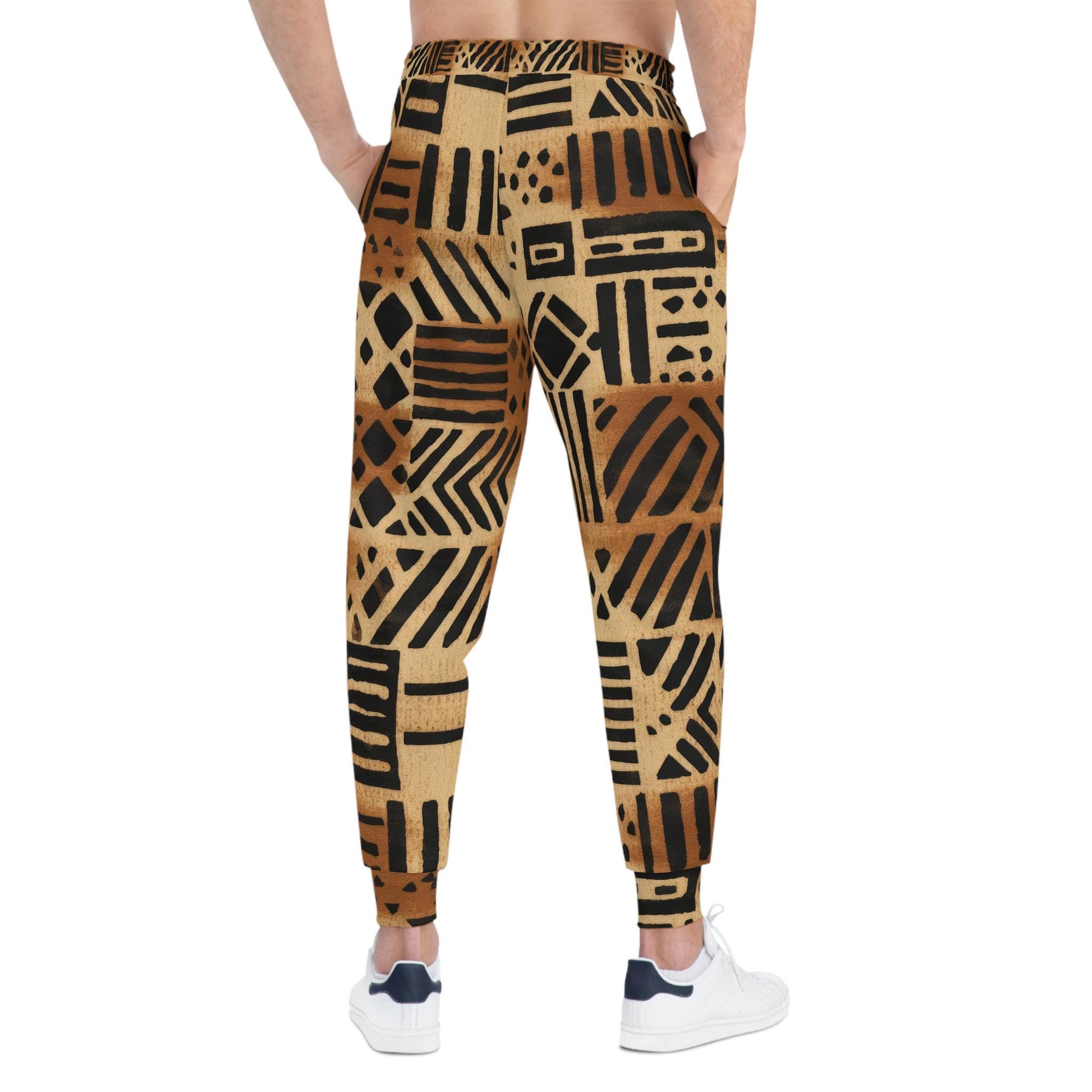 Neutrals - Mens - Athletic Joggers - African - Mud Cloth Pattern - Pants - KumbatiaKulture