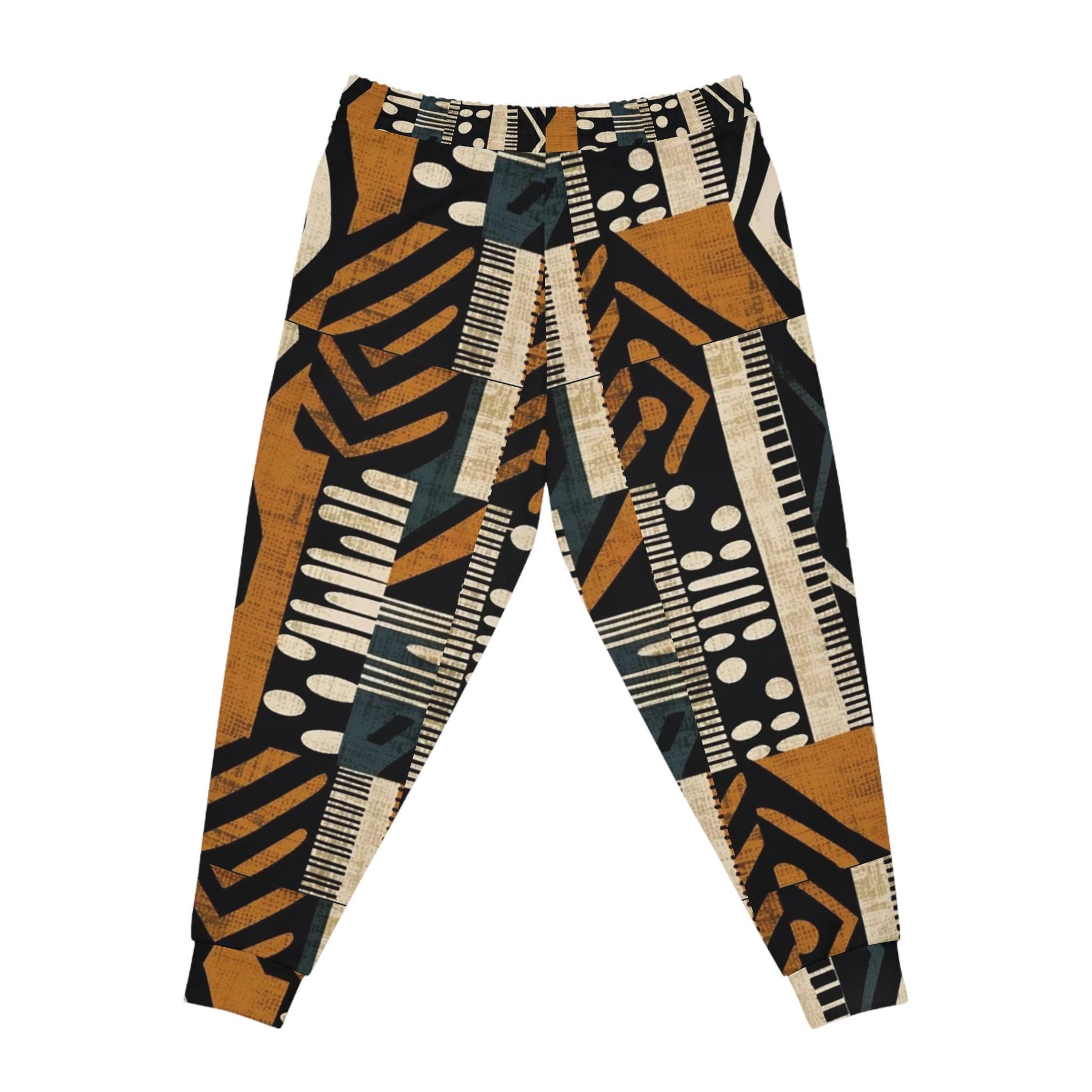 Afrocentric Patchwork -  Mens -  Athletic Joggers -  African - Mud Cloth Pattern