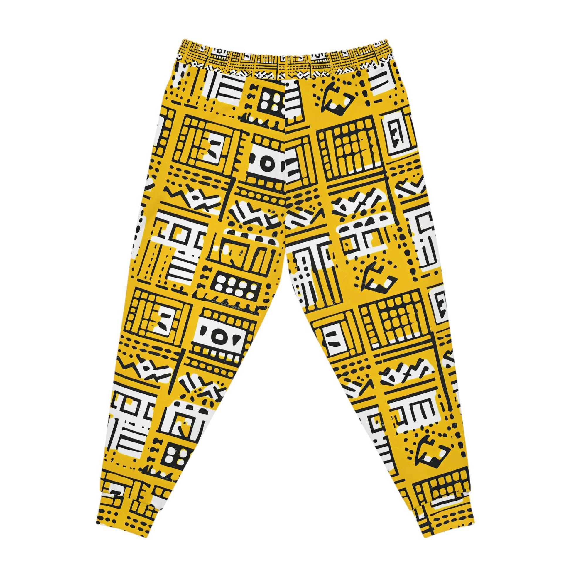 Vibrance - Mens - Athletic Joggers - African Mud cloth Pattern - Workout Pants - Perfect for Gym, Yoga, Running, or Casual Wear