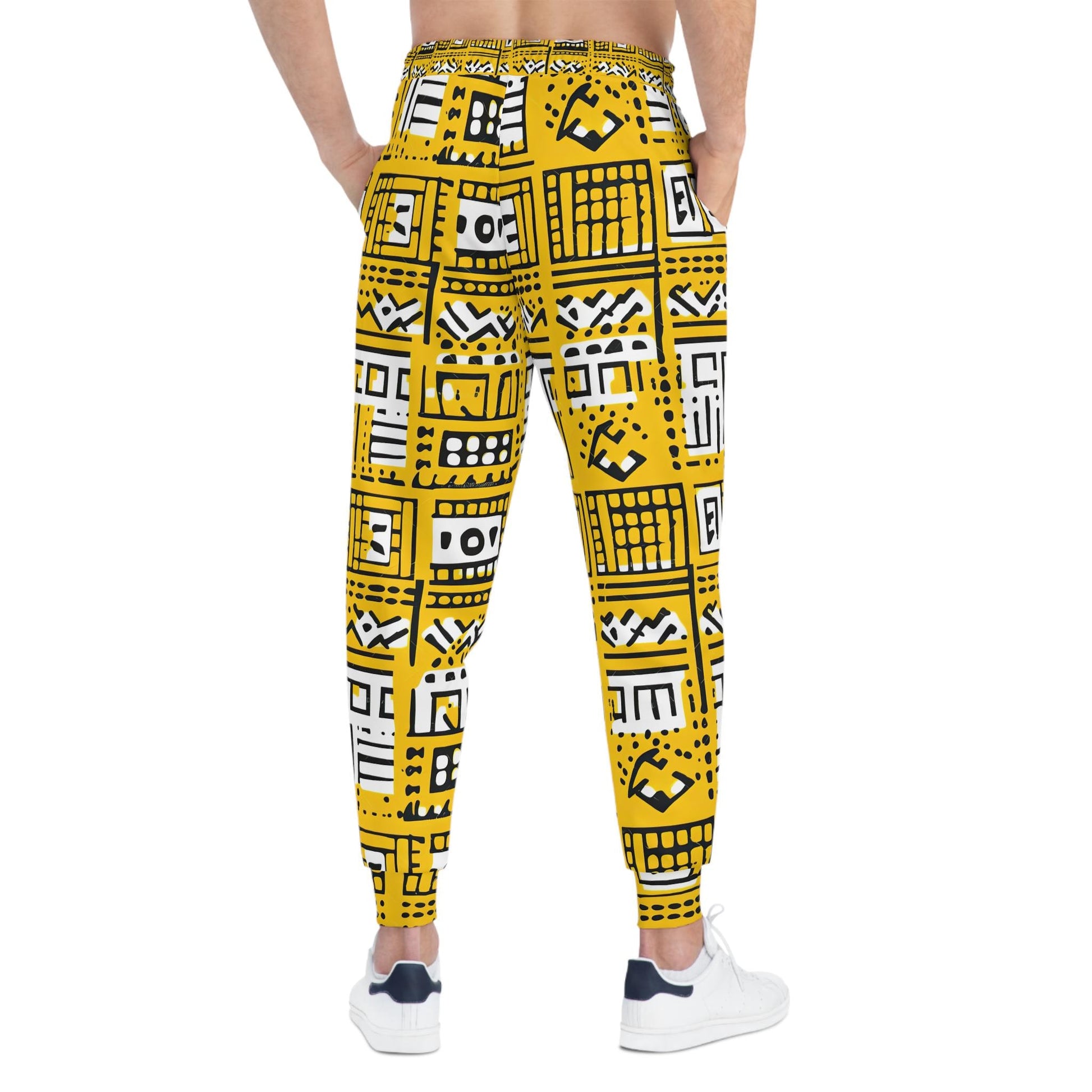 Vibrance - Mens - Athletic Joggers - African Mud cloth Pattern - Workout Pants - Perfect for Gym, Yoga, Running, or Casual Wear