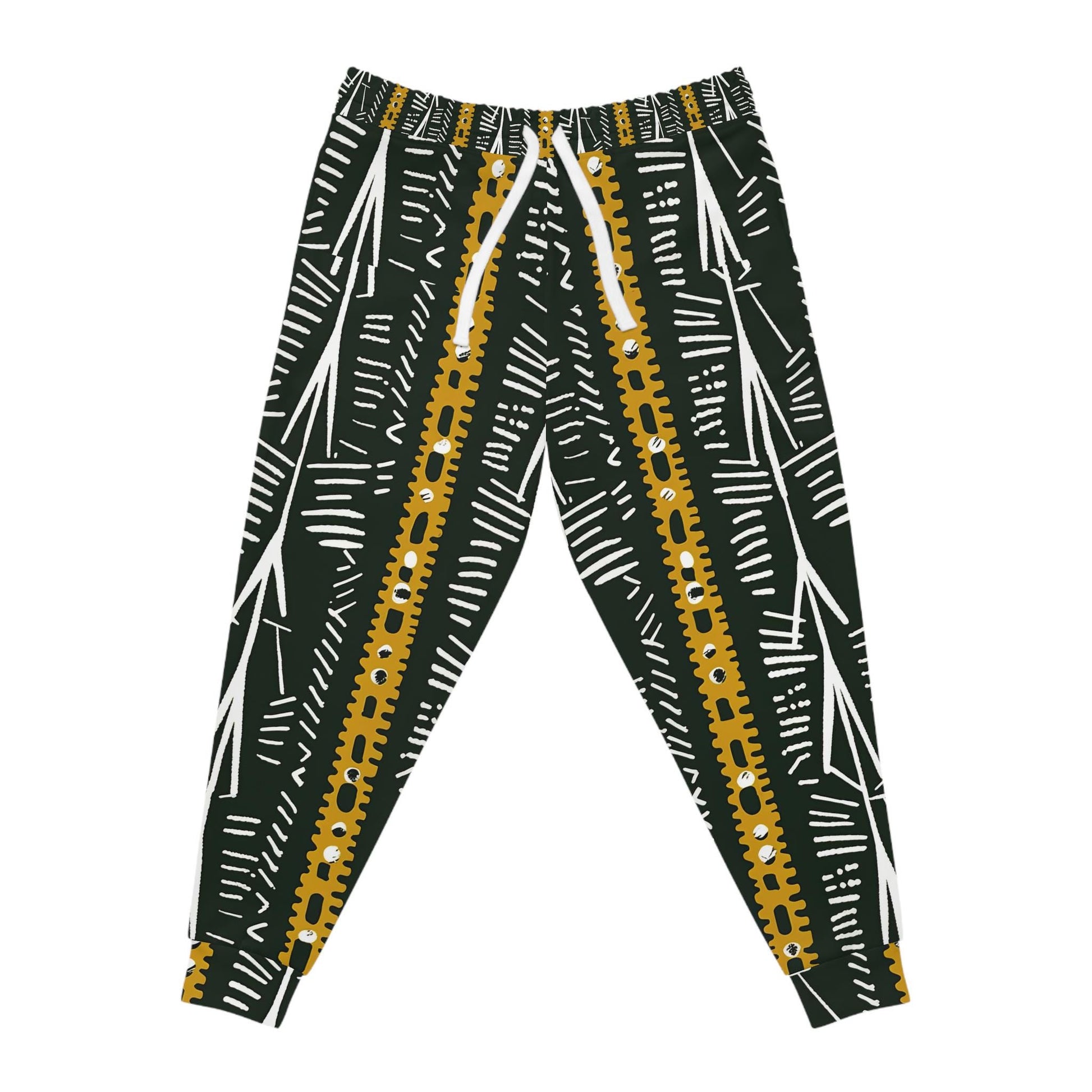 Blk Earth -  Mens - Athletic Joggers - African - Mud cloth Pattern - Comfortable Lounge Wear - Workout Pants - Athletes