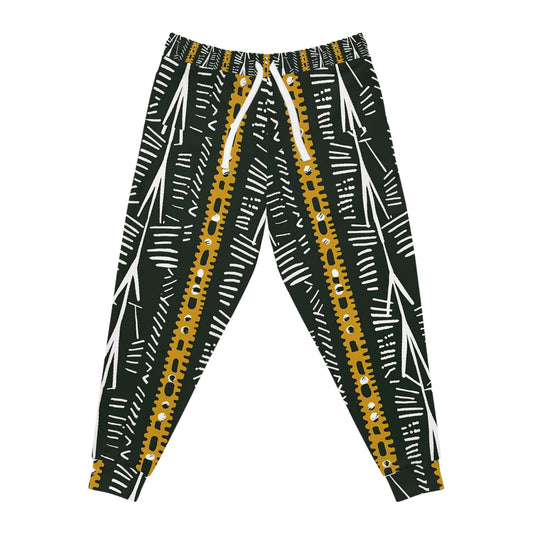 Blk Earth -  Mens - Athletic Joggers - African - Mud cloth Pattern - Comfortable Lounge Wear - Workout Pants - Athletes