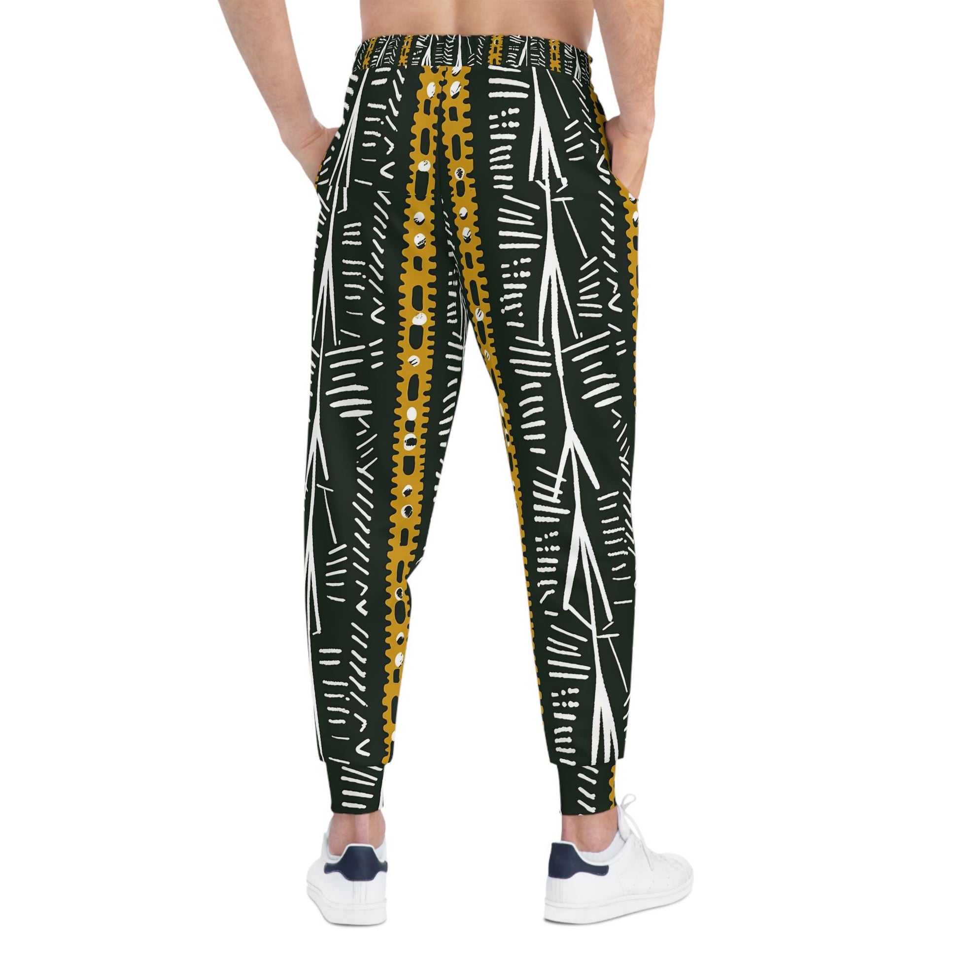 Blk Earth -  Mens - Athletic Joggers - African - Mud cloth Pattern - Comfortable Lounge Wear - Workout Pants - Athletes