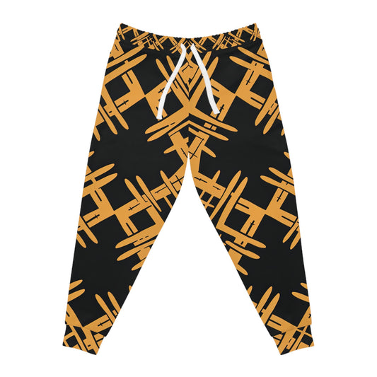 Bold Gold - Mens - Athletic Joggers - African Tribal Pattern - Pants - KumbatiaKulture