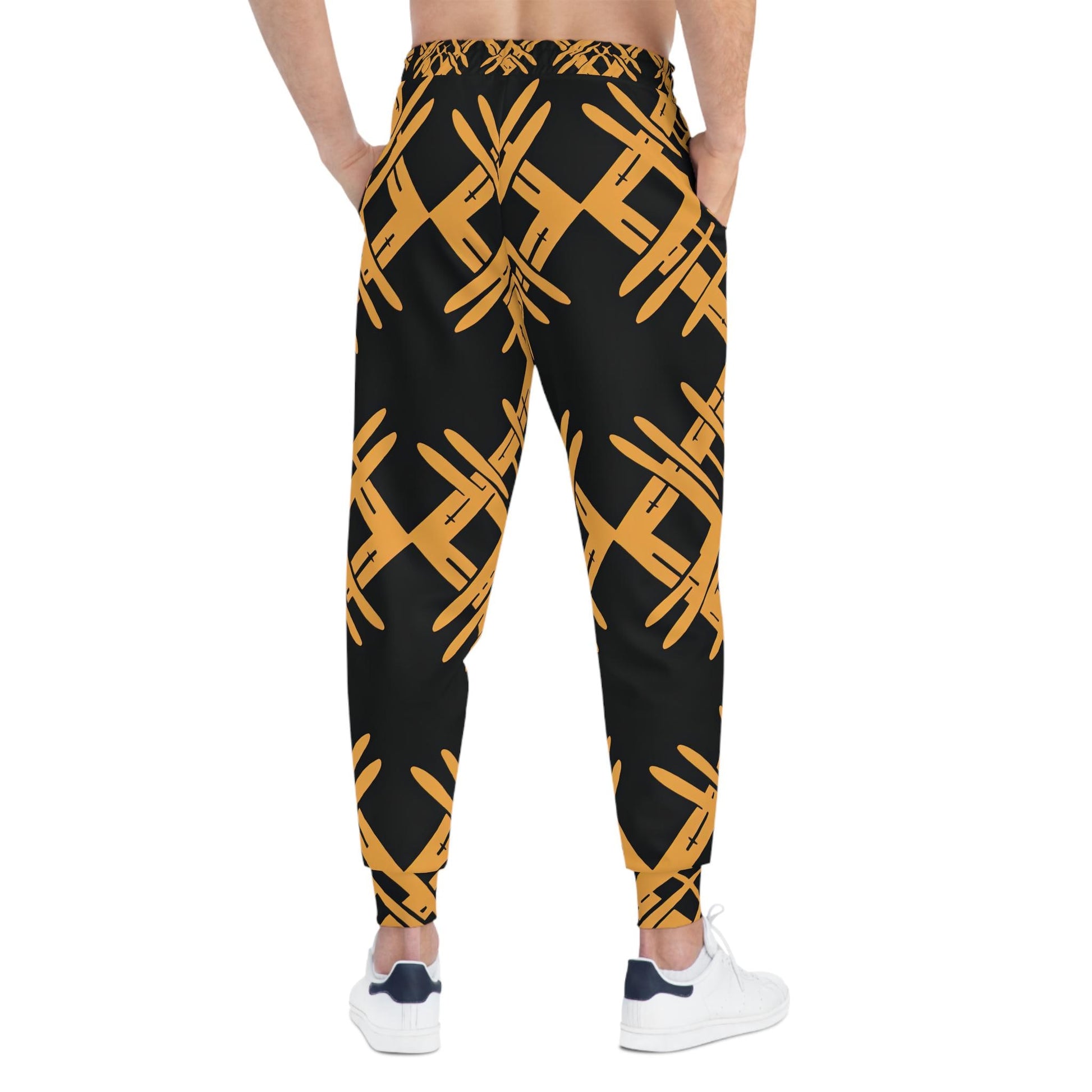 Bold Gold - Mens - Athletic Joggers - African Tribal Pattern - Pants - KumbatiaKulture