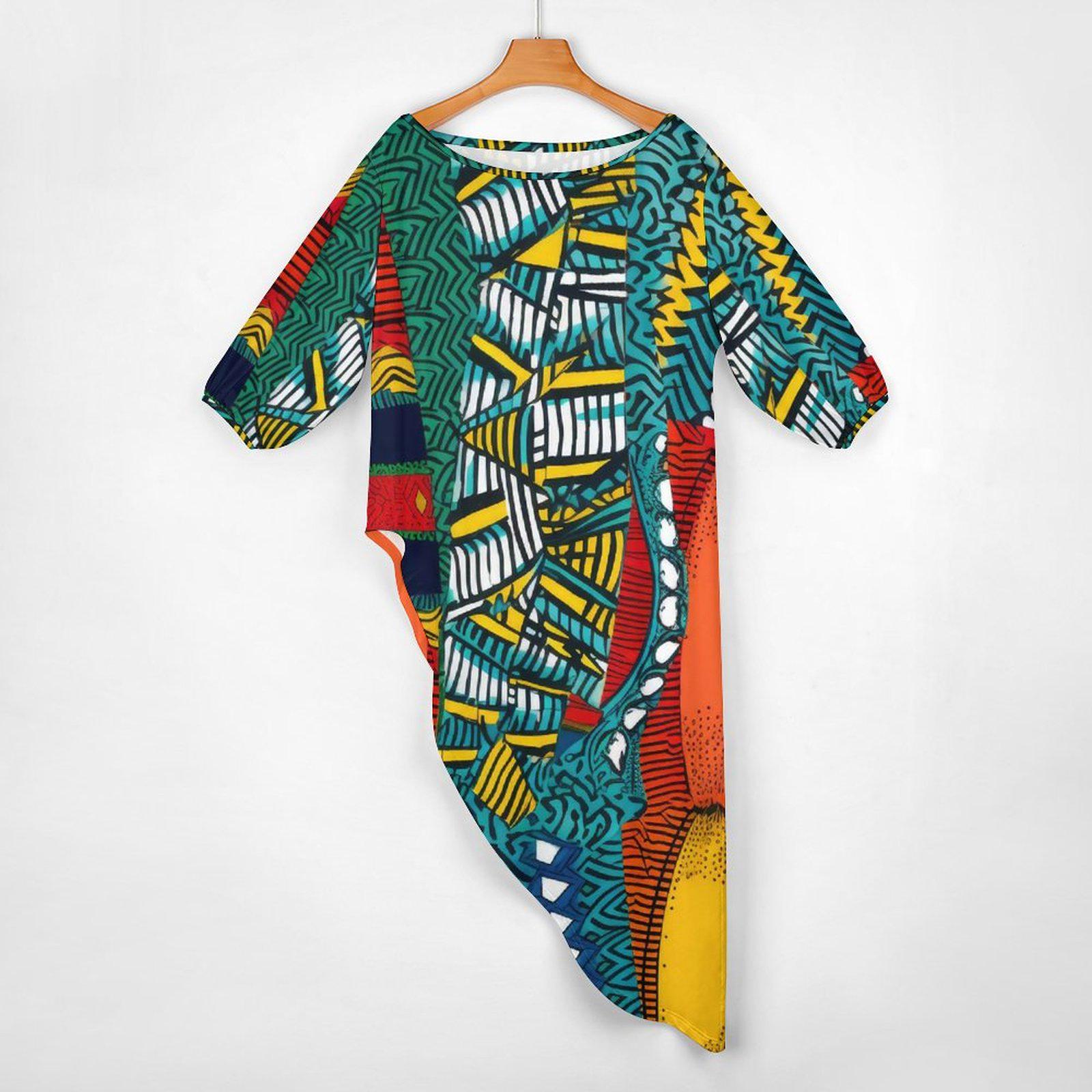 Art - Womens - Shoulder - Kurta - Kuti - Two Piece Set - African - Ankara Pattern - Suits - KumbatiaKulture