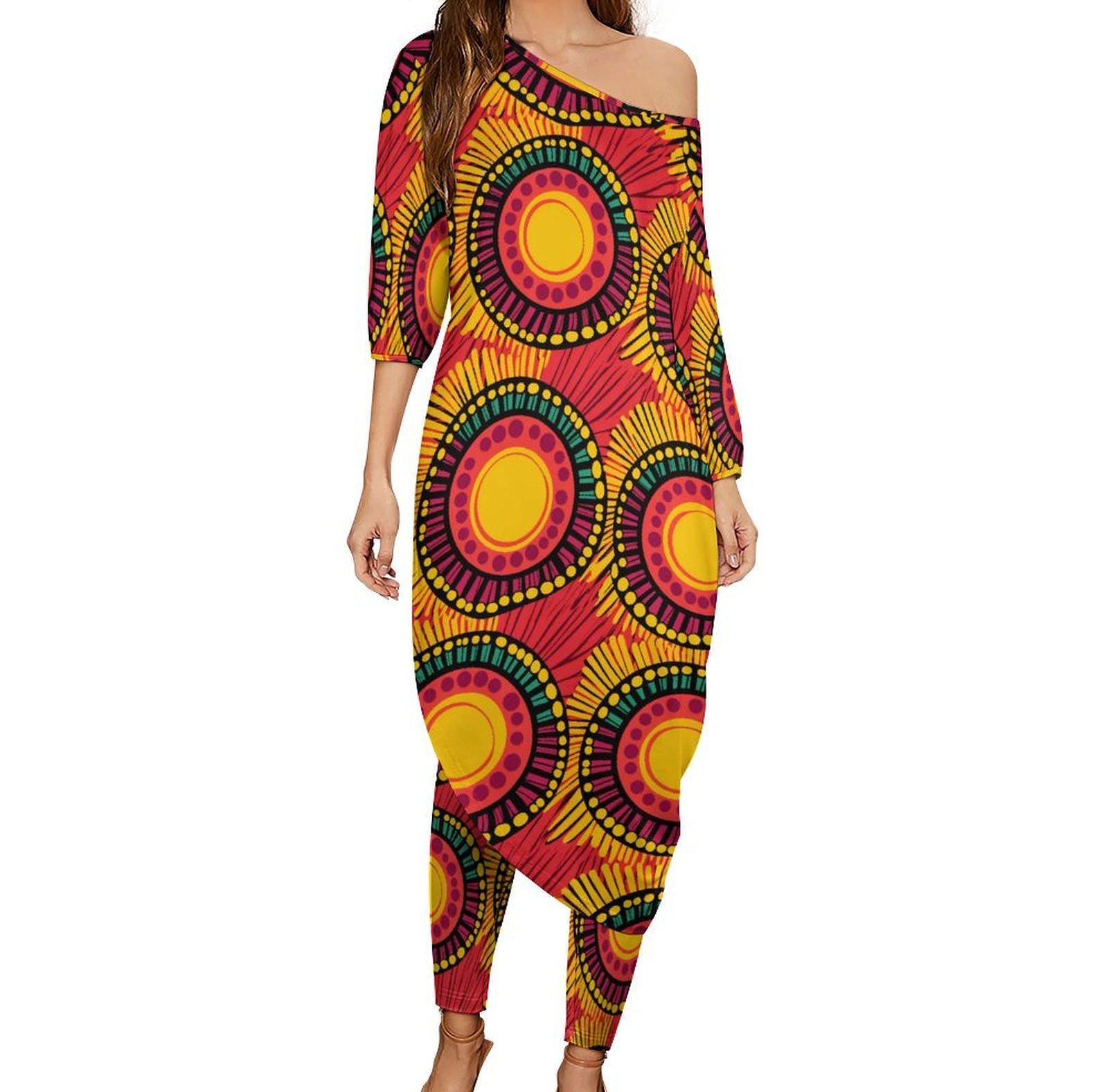 Rainbow - Womens - Shoulder - Kurta - Kurti - Two Piece Set - African - Shweshwe Pattern - Suits - KumbatiaKulture