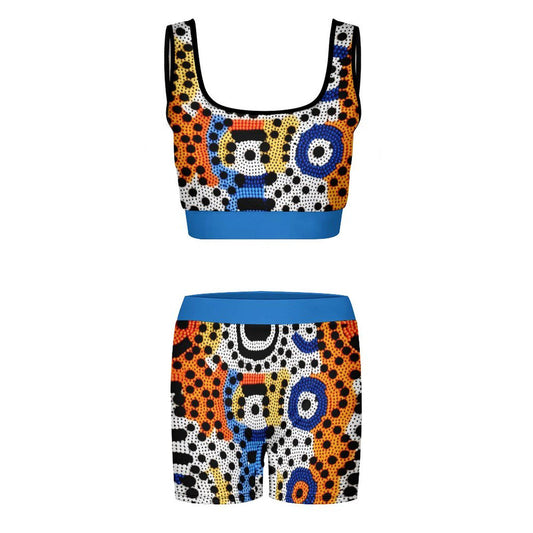 Mandala Stone - Womens - Yoga Workout Outfit - African - Geomatric Pattern - Sports & Fitness - KumbatiaKulture