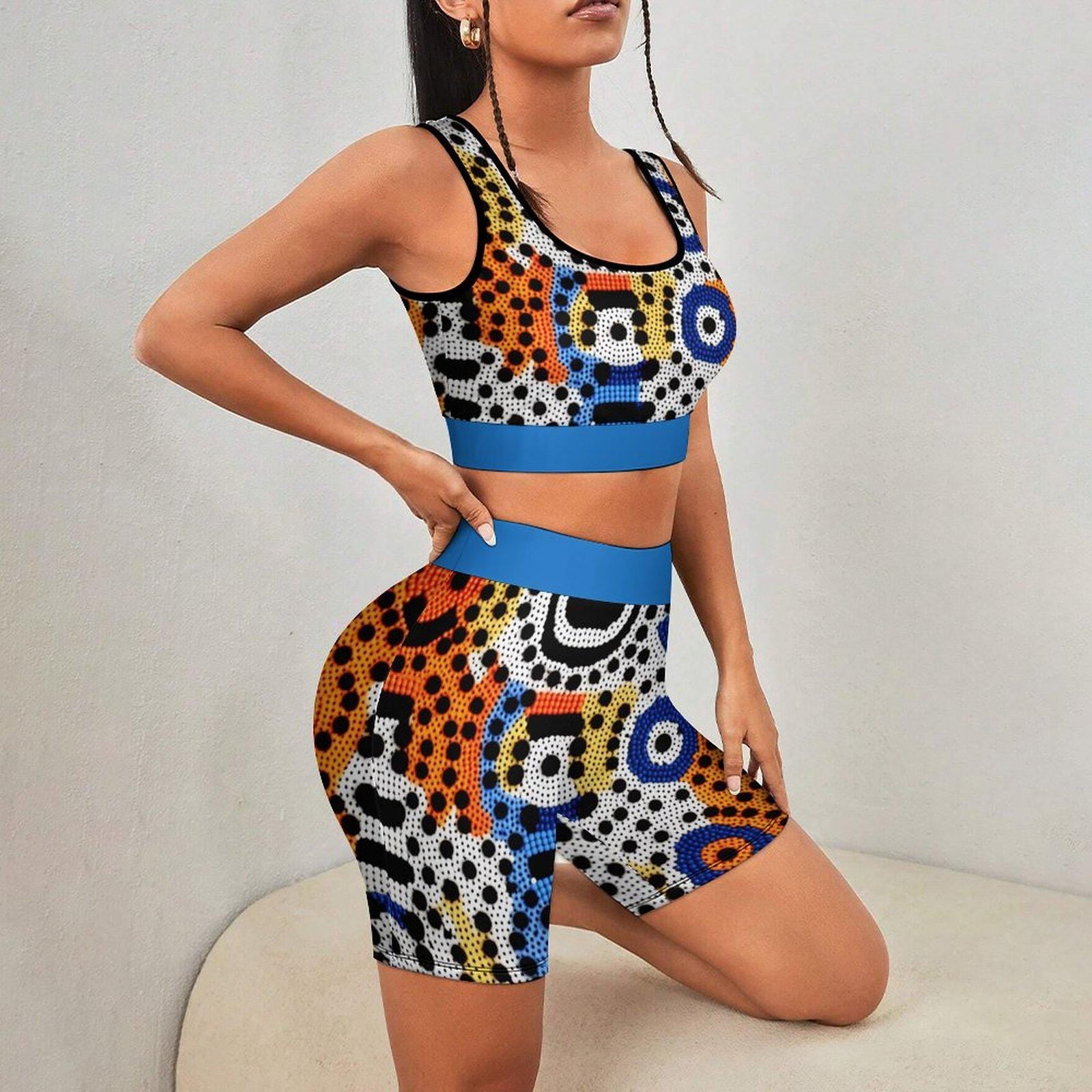 Mandala Stone - Womens - Yoga Workout Outfit - African - Geomatric Pattern - Sports & Fitness - KumbatiaKulture