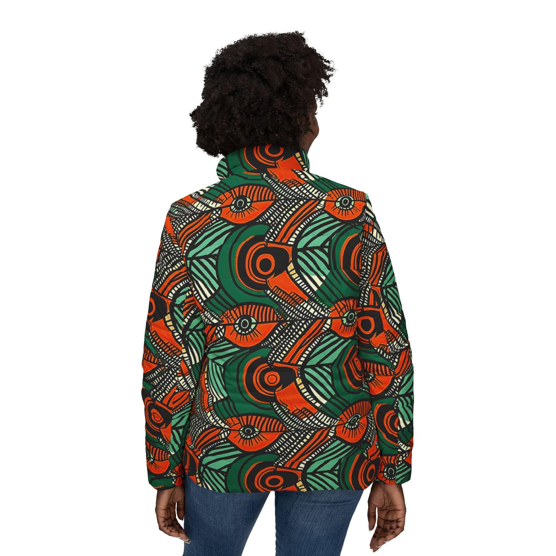 Autumn Glow - Womens - Puffer Jacket - African - Dashiki Pattern - Jackets & Coats - KumbatiaKulture