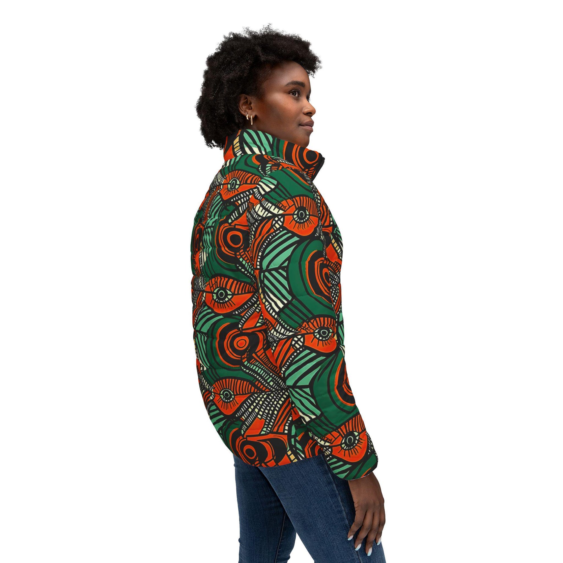 Autumn Glow - Womens - Puffer Jacket - African - Dashiki Pattern - Jackets & Coats - KumbatiaKulture