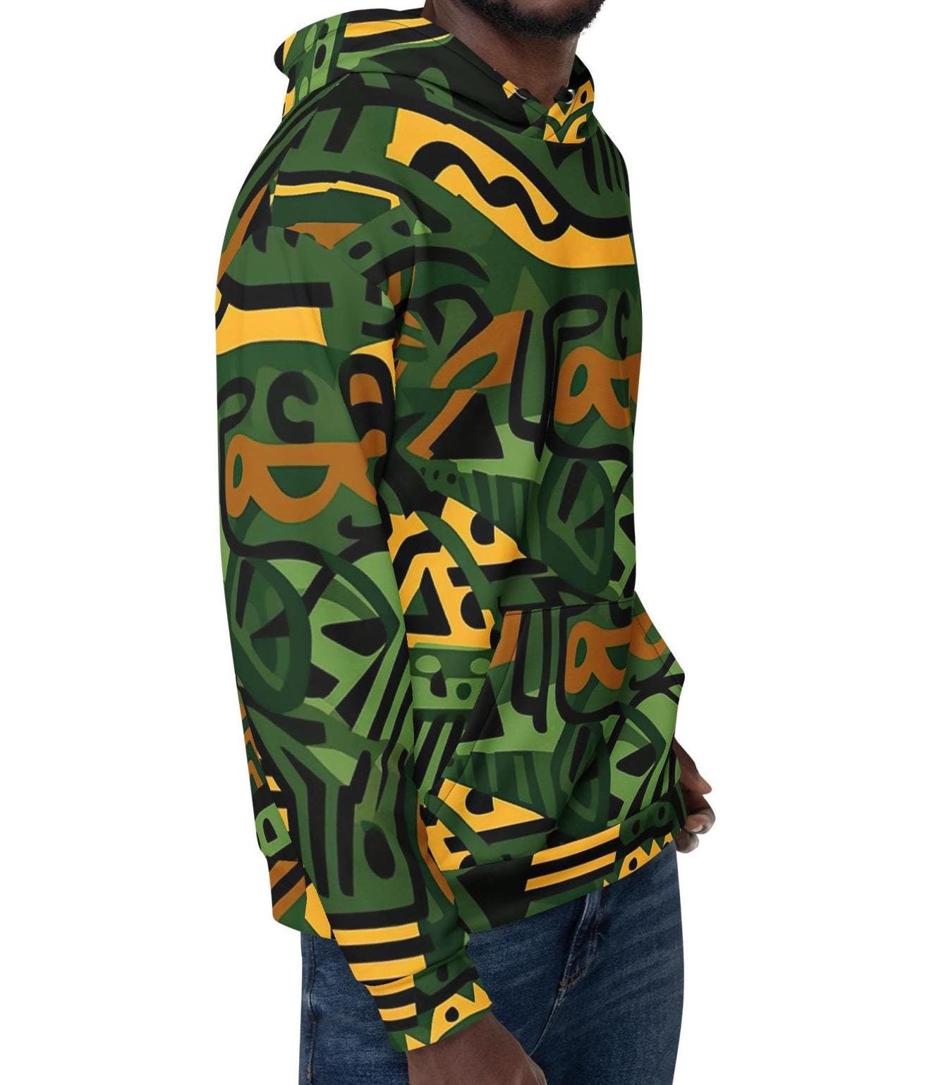 Graffiti Gold - Mens - Hoodie - African - Ankara Pattern