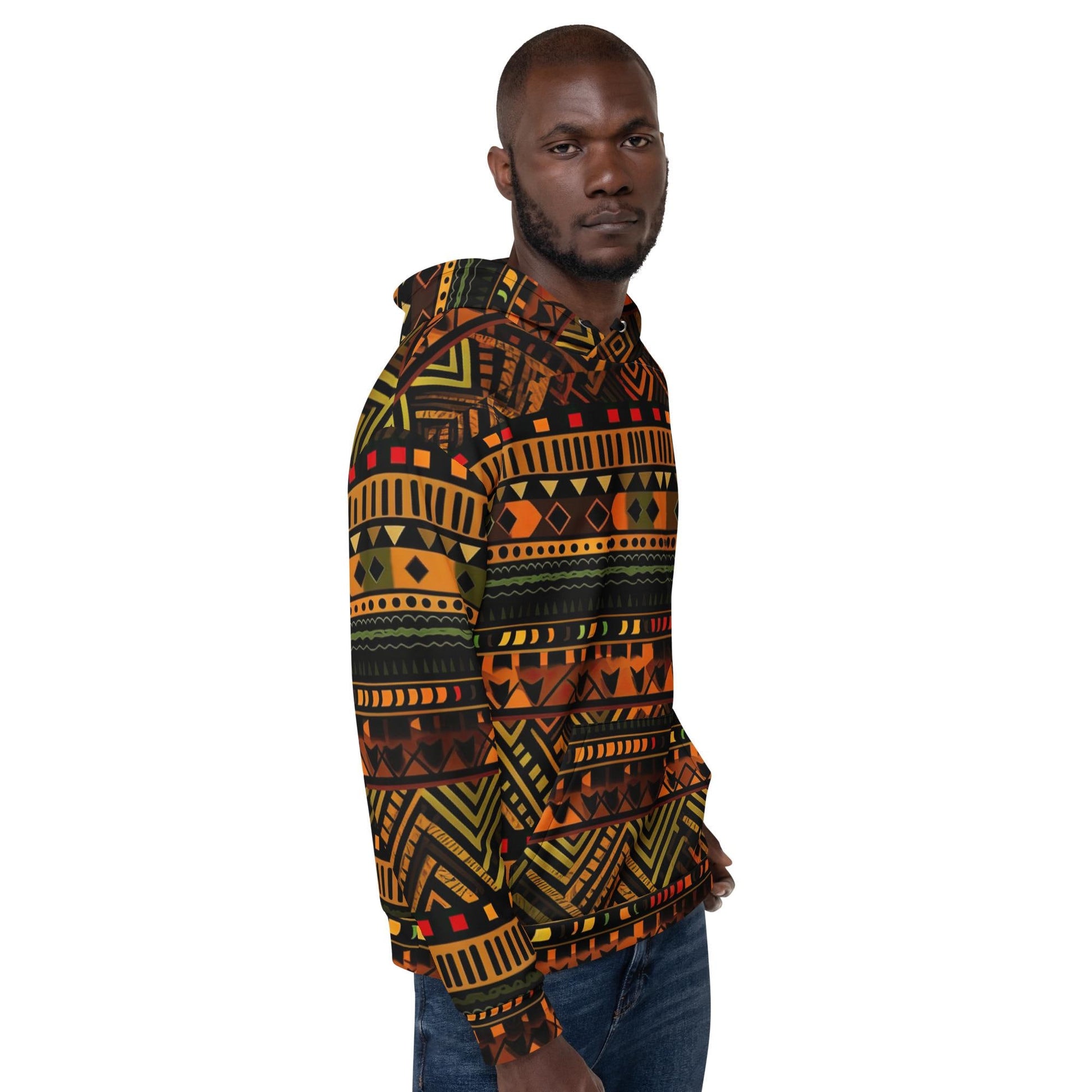 Grolden - Mens - Hoodie - African Ankara Pattern