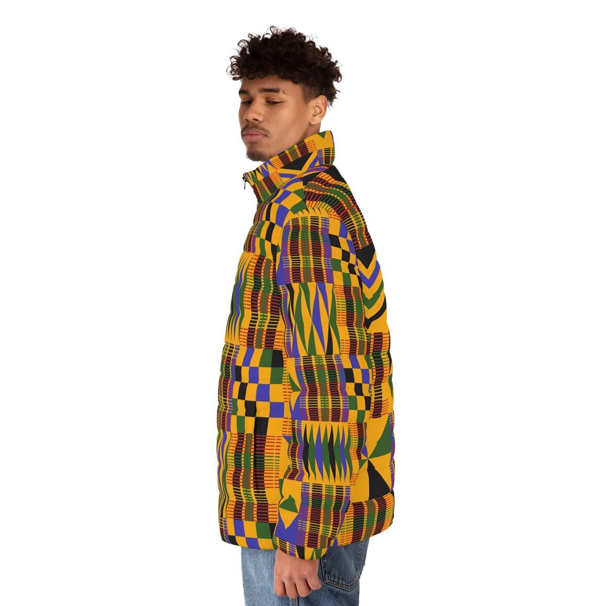 Roots - Mens -  Puffer Jacket - African - Kente Pattern