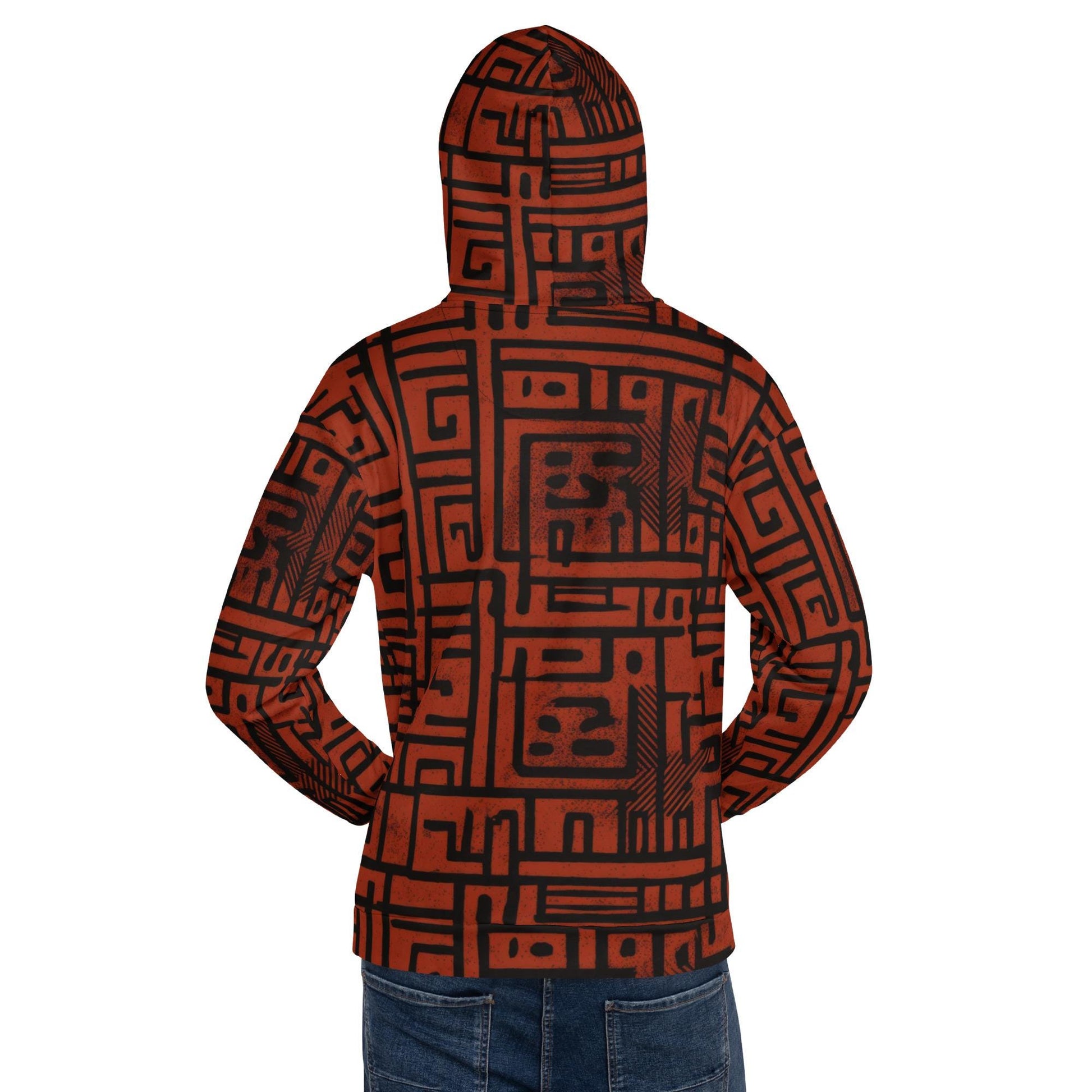 Brick Graffiti - Mens - Hoodie - African -Mud Cloth Pattern