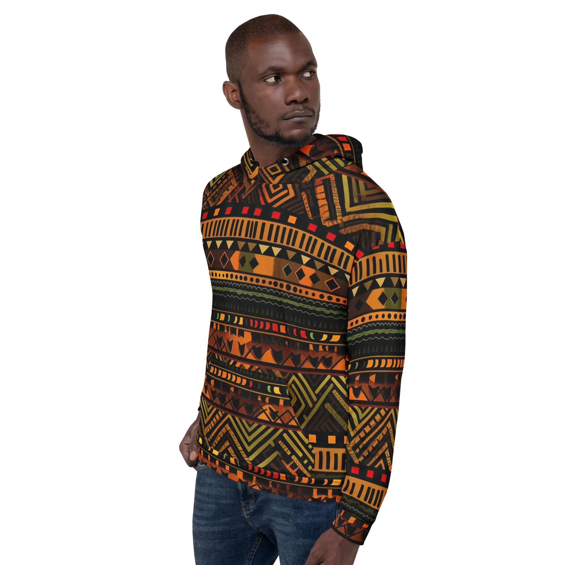 Grolden - Mens - Hoodie - African Ankara Pattern