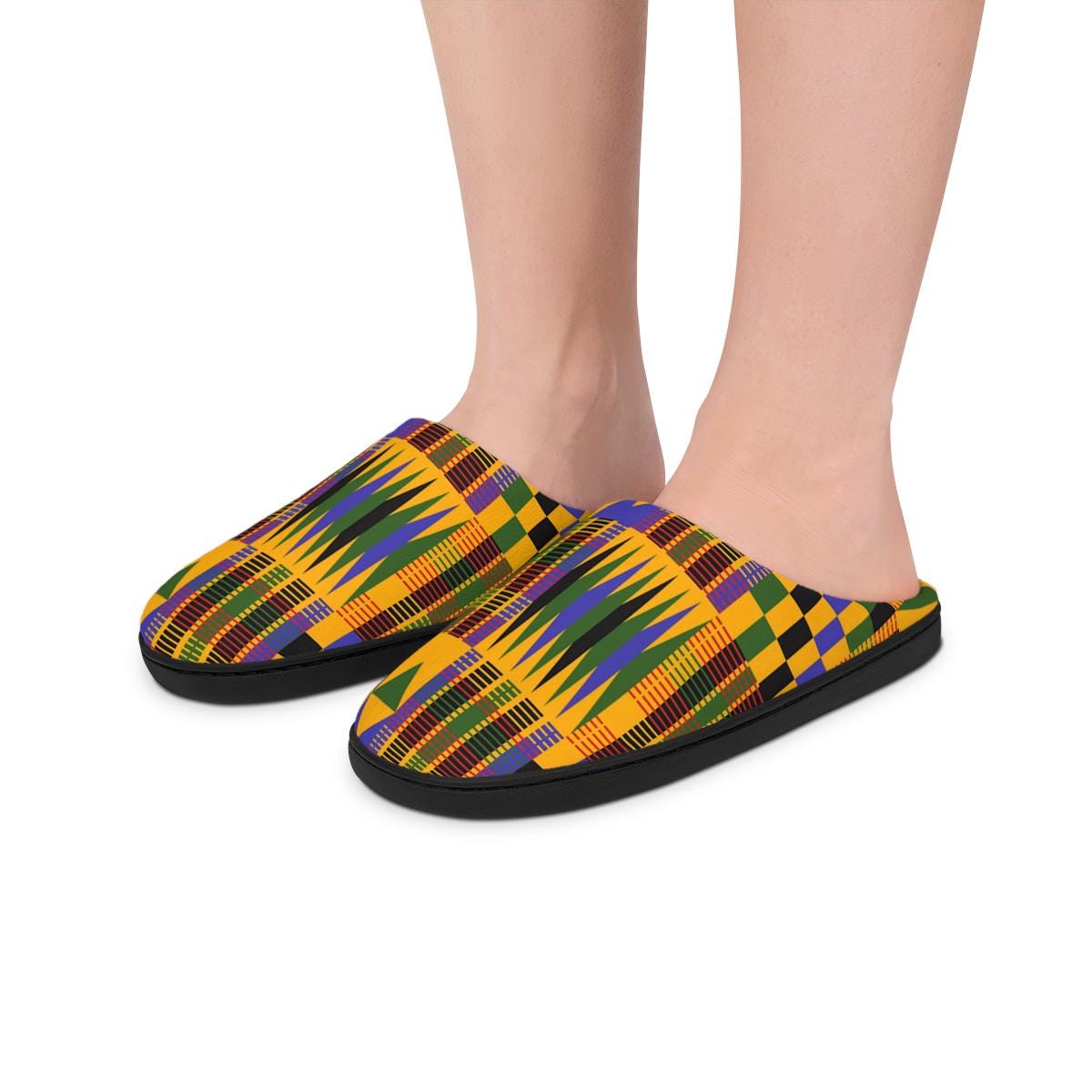 Roots - Womens - Indoor Slippers - African - Kente Pattern