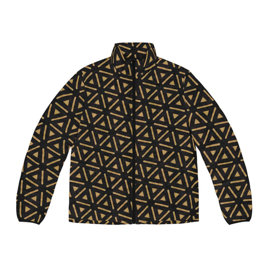 Golden Pyramid -  Men&#39;s - Puffer Jacket - African - Bogolan Pattern