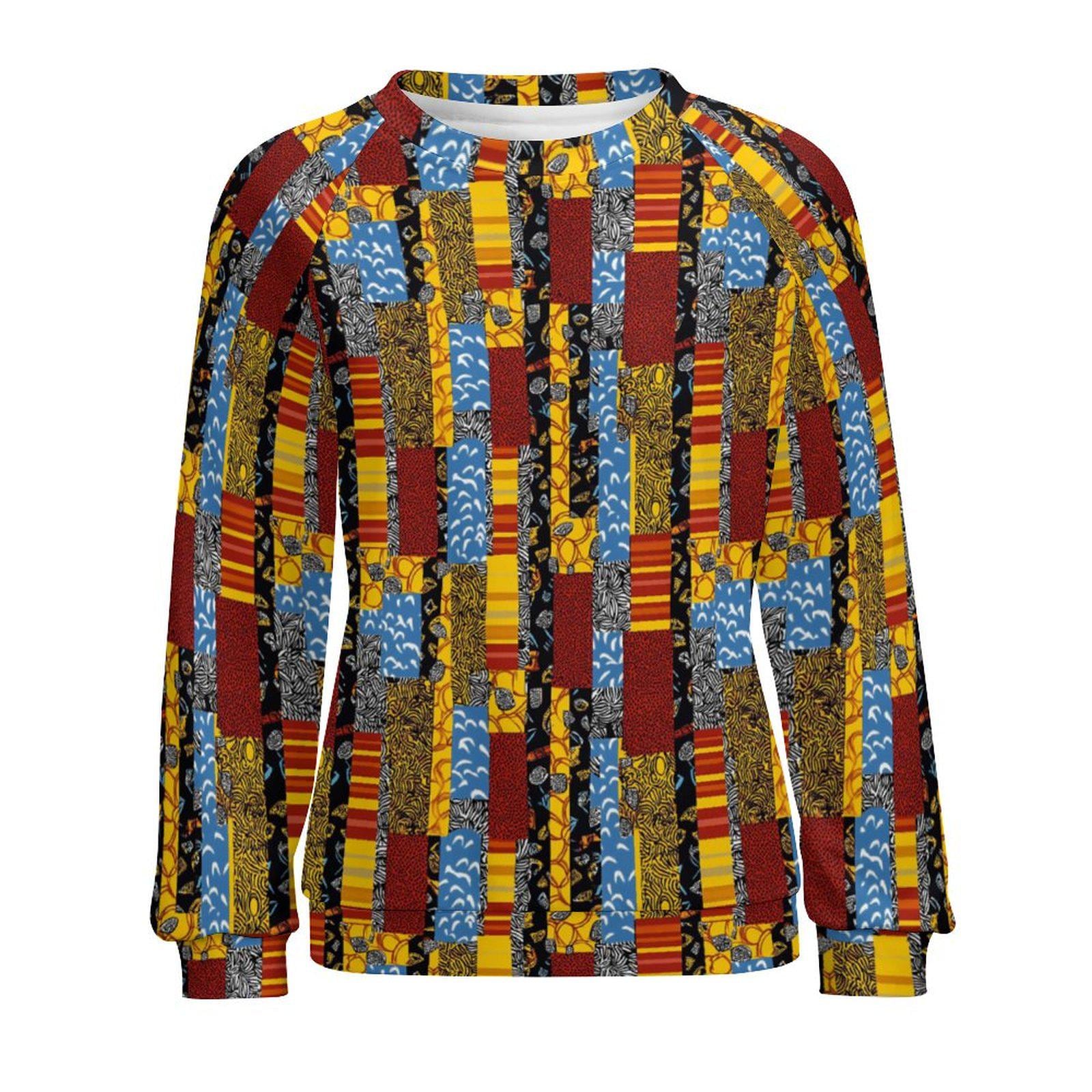 African Patch Work - Womens - Sweatshirt Designs - African Ankara Pattern - Sweatshirts - KumbatiaKulture