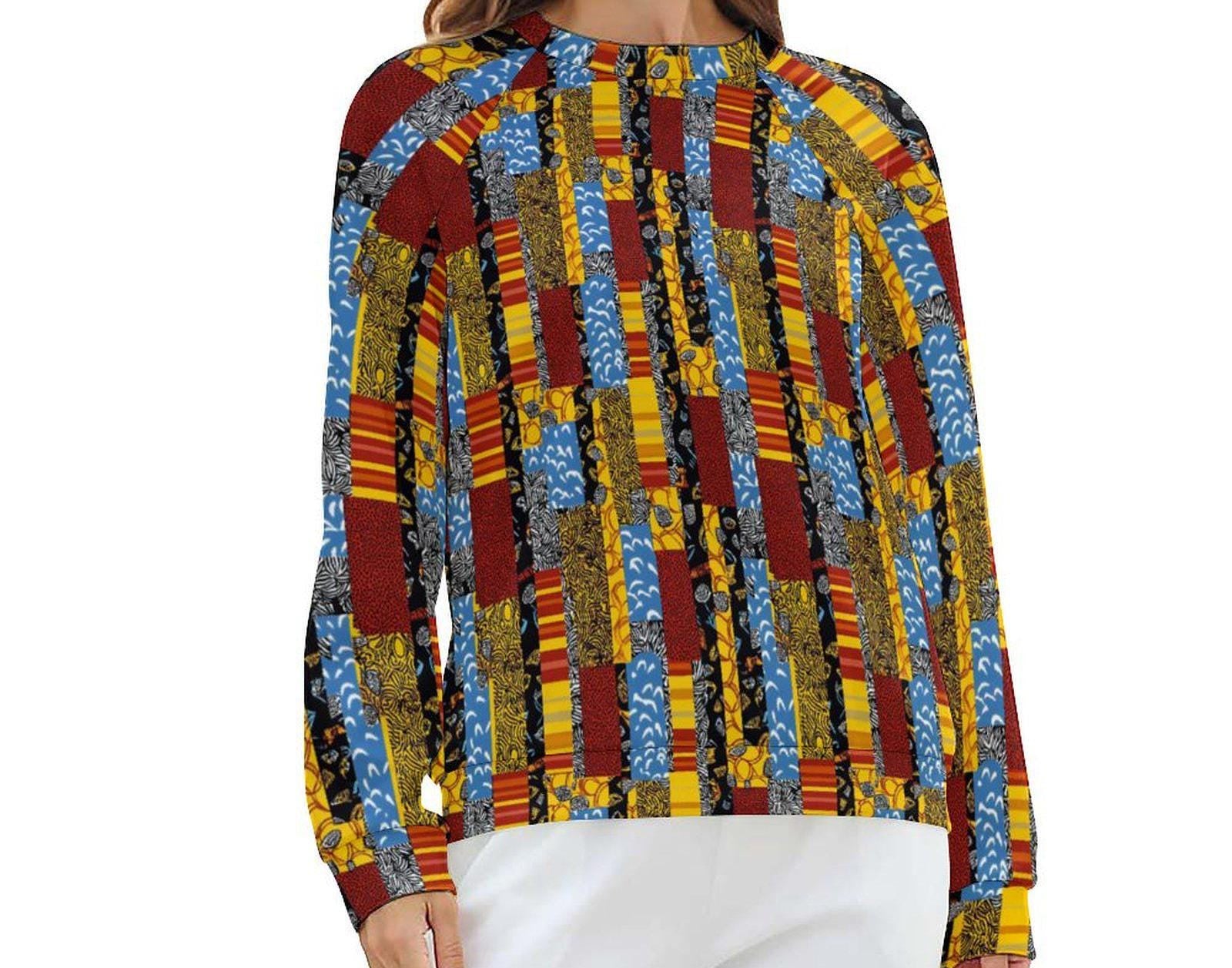 African Patch Work - Womens - Sweatshirt Designs - African Ankara Pattern