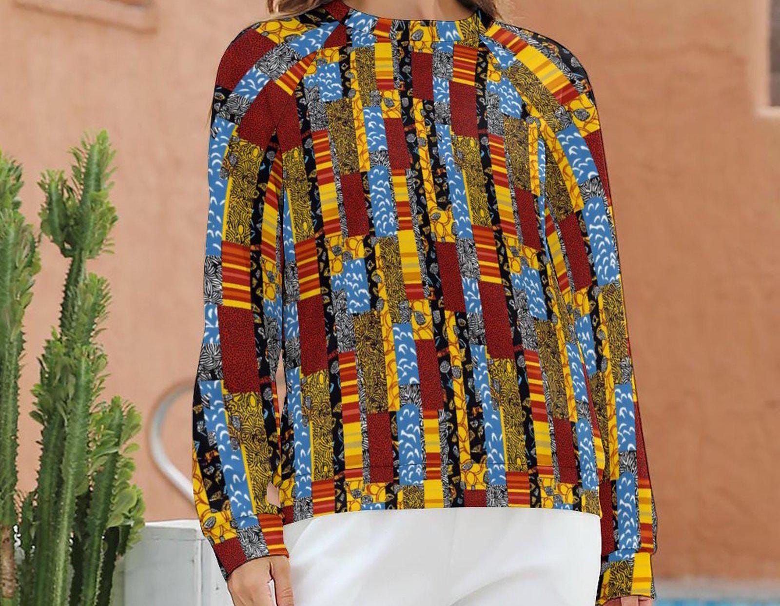 African Patch Work - Womens - Sweatshirt Designs - African Ankara Pattern