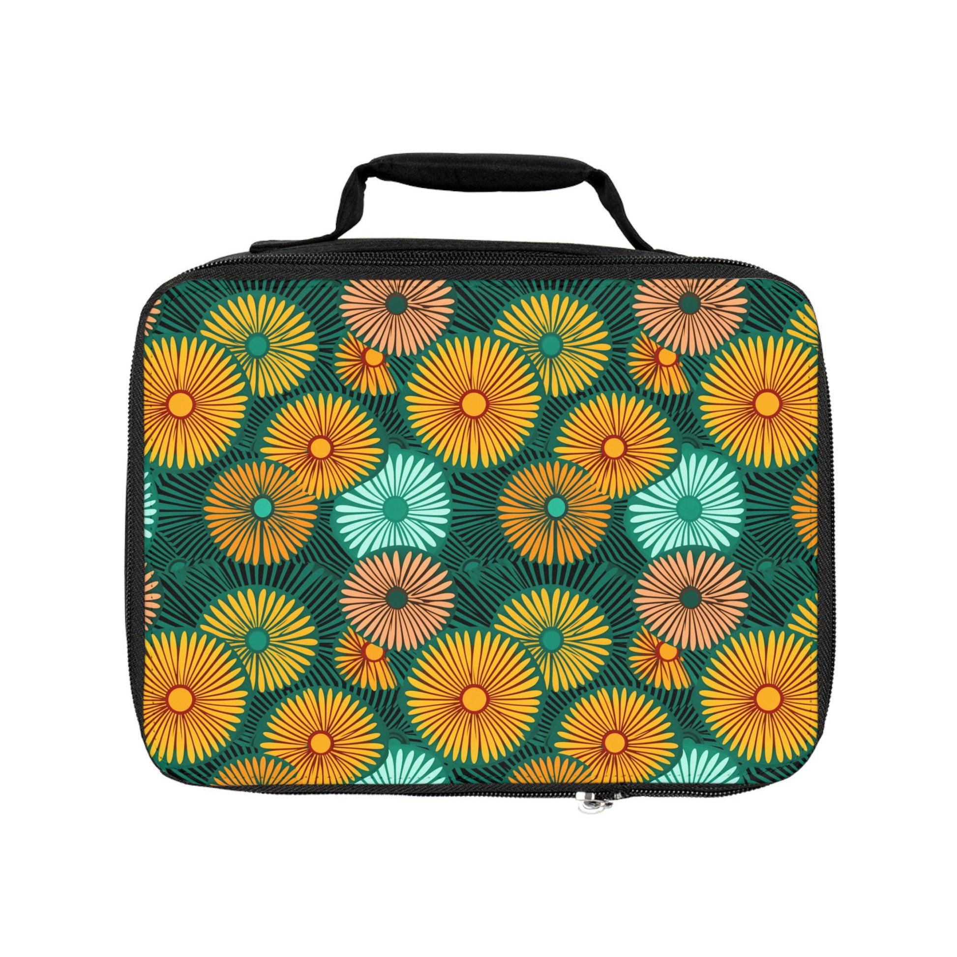 Floral - Womens - Insulated Lunch Bag - African - Shweshwe Pattern - Lunch Bags & Boxes - KumbatiaKulture